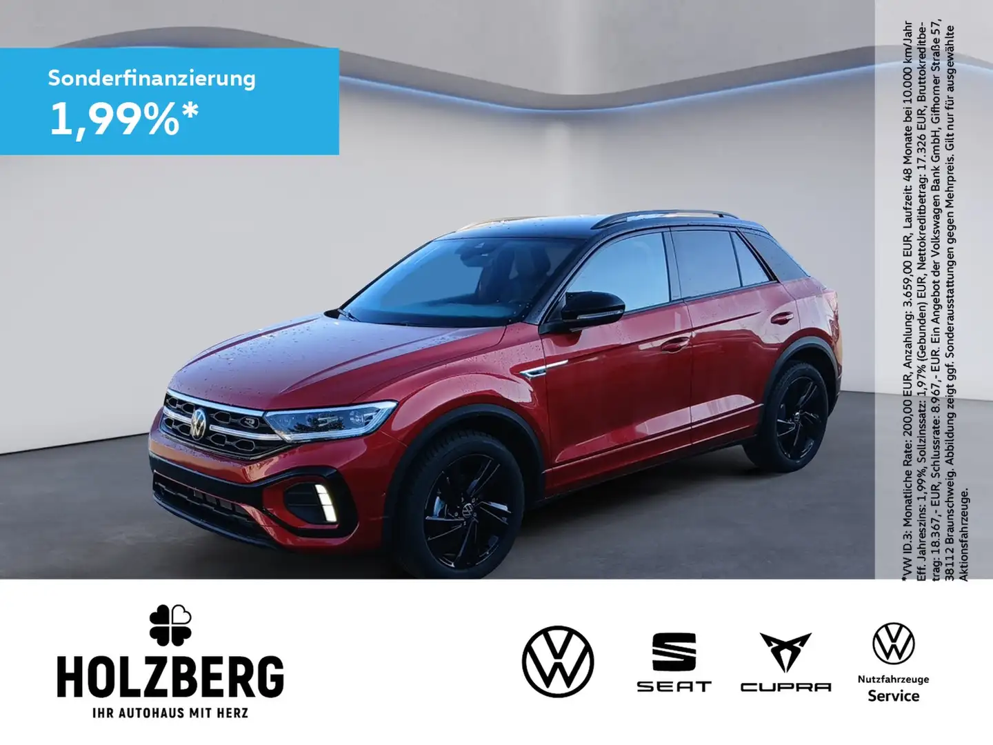 Volkswagen T-Roc R-Line 1.5 TSI DSG AHK+EASY OPEN+IQ.DRIVE Rot - 1
