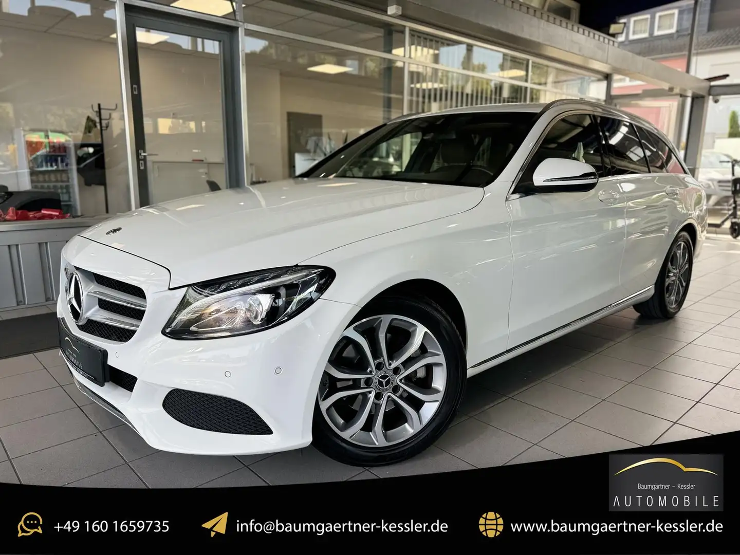 Mercedes-Benz C 220 C220d T Avantgarde LED AHK NAVI BURMESTER TEMP Weiß - 1