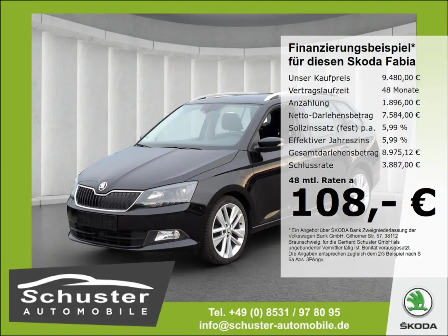 Skoda Fabia Combi Style 1.2TSI*Temp SHZ MirrorLink 17* Schwarz - 1