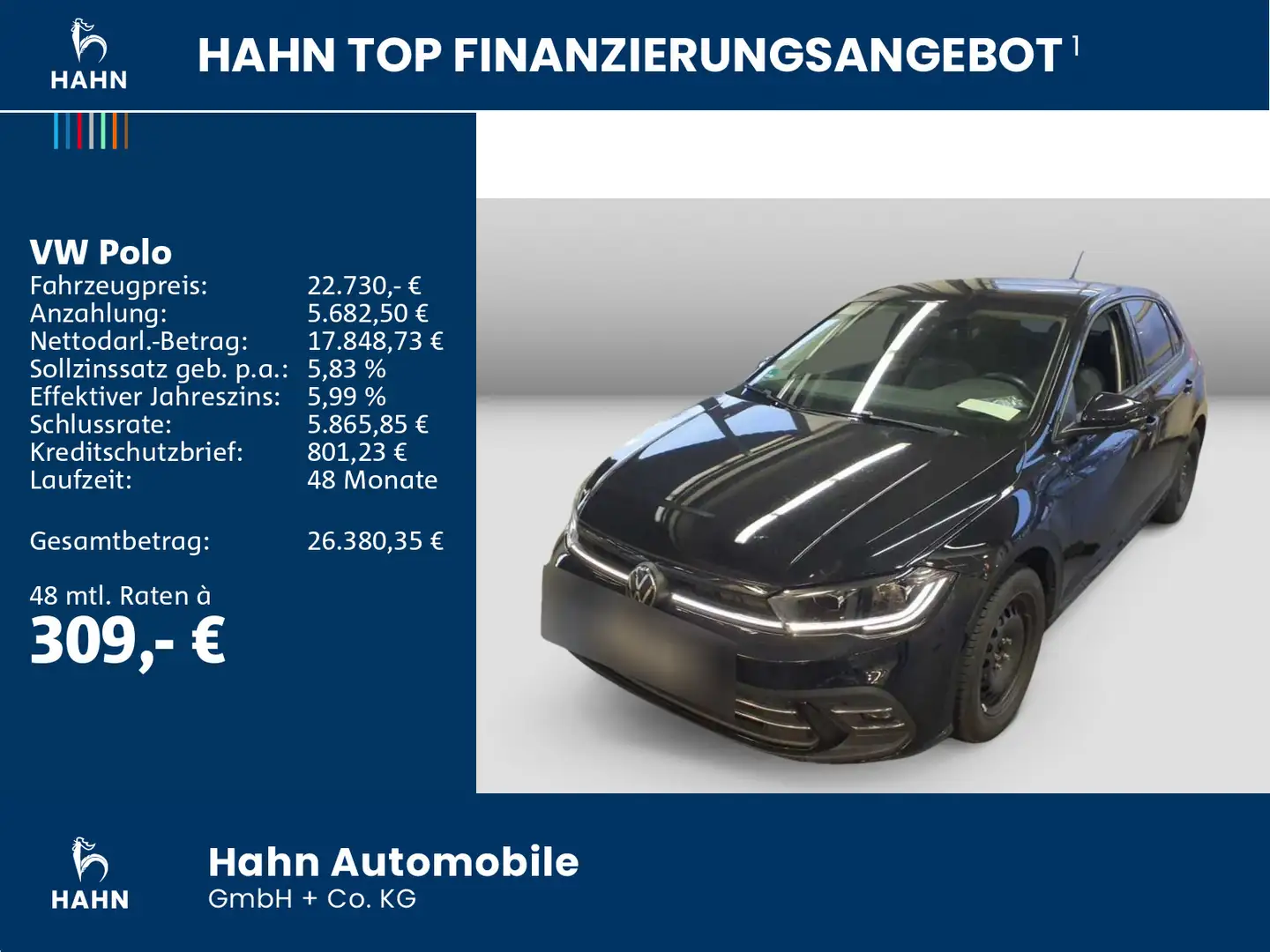 Volkswagen Polo 1.0TSI DSG Style Matrix CAM APP Sitzh ACC Schwarz - 2