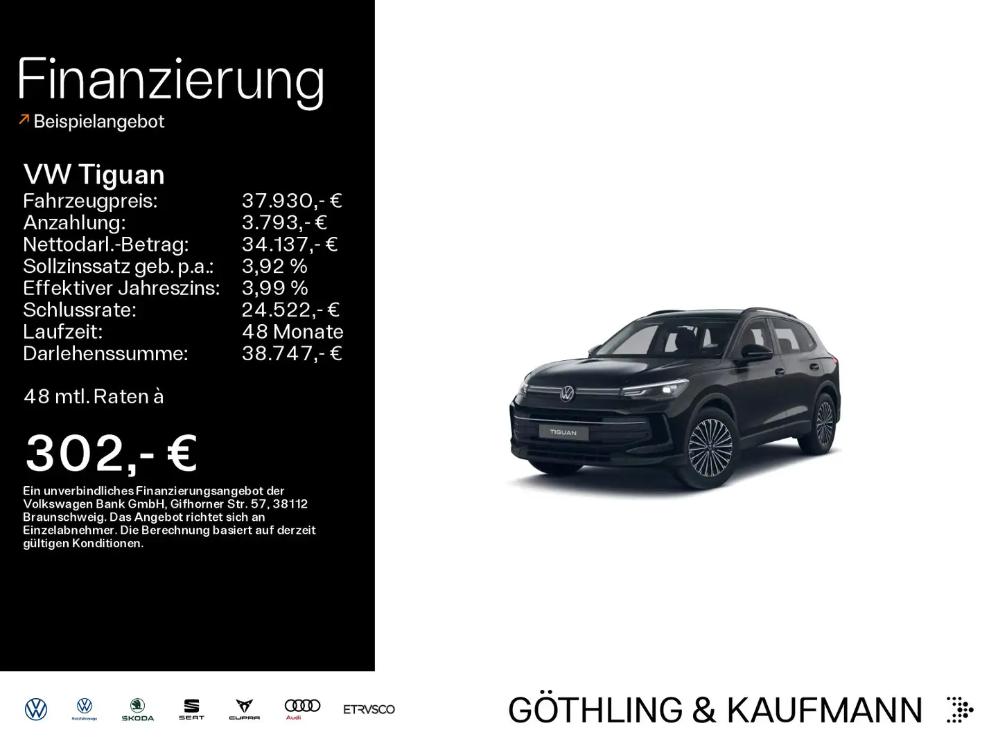 Volkswagen Tiguan Life 2.0 TDI 110kW*DSG*AHK*KAM*ASG*NAVI*S Zwart - 1