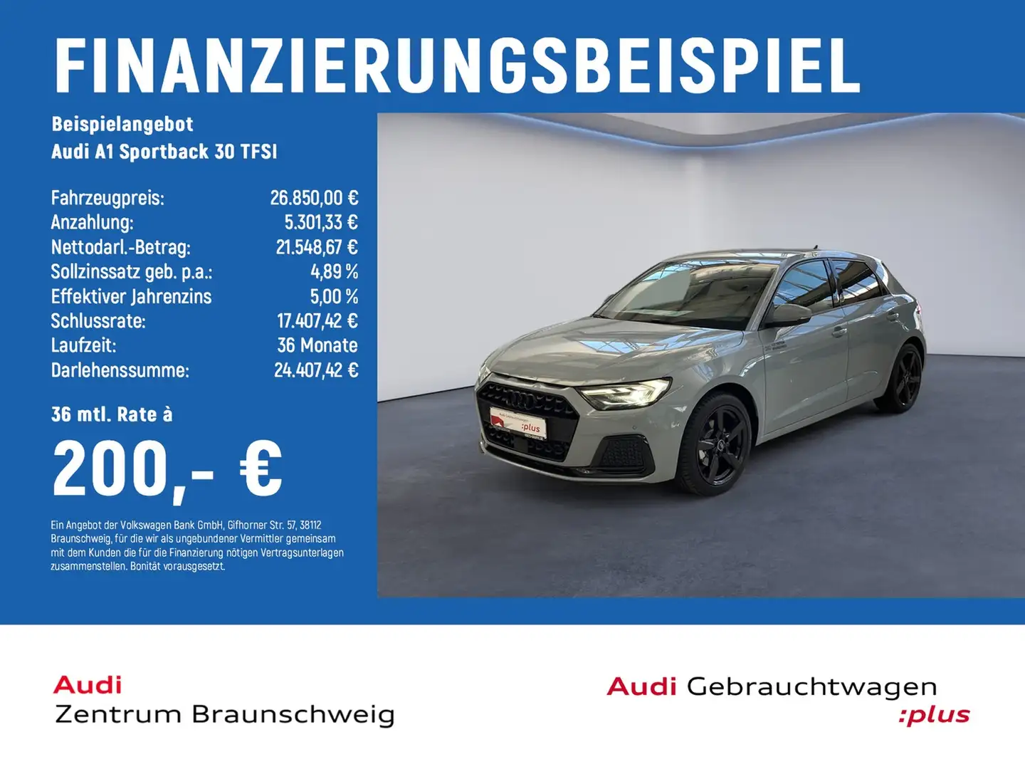 Audi A1 Sportback 30 TFSI KAMERA+LED+SOUNDSY+AMBIENTE Grau - 2