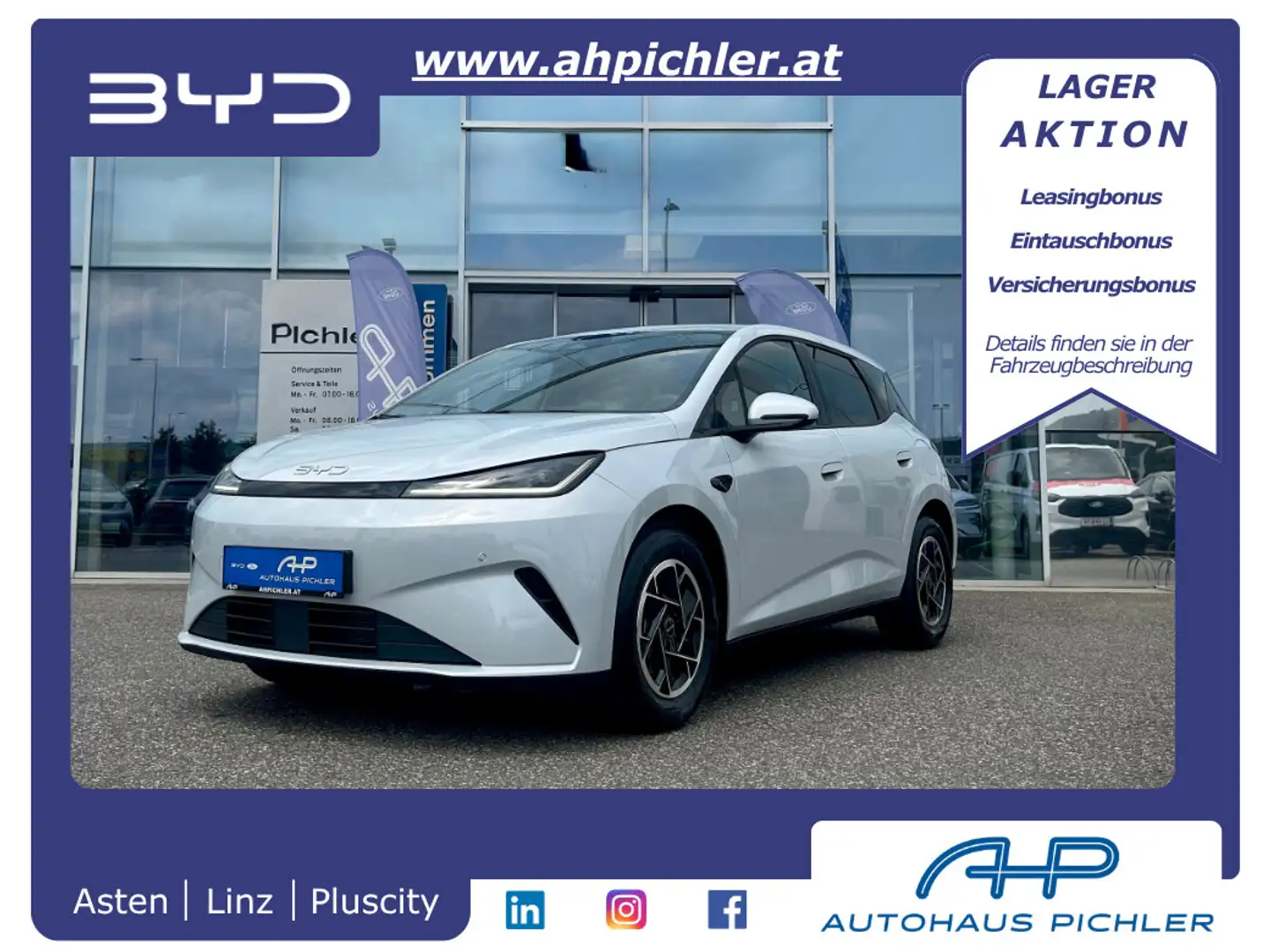 BYD Dolphin G Boost DM-i PHEV 18,3kWh - LEASING AKTION Weiß - 1