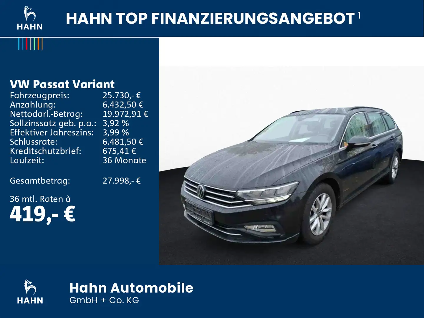 Volkswagen Passat Variant 2.0 TDI DSG Business LED Navi ACC Schwarz - 2