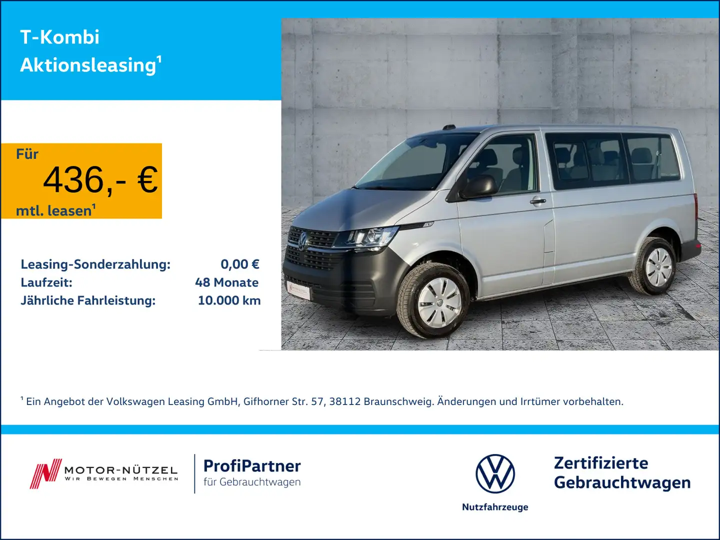 Volkswagen T6.1 Kombi 2.0TDI DSG APP+SHZ+2xPDC+GRA+9-SITZER Silber - 1