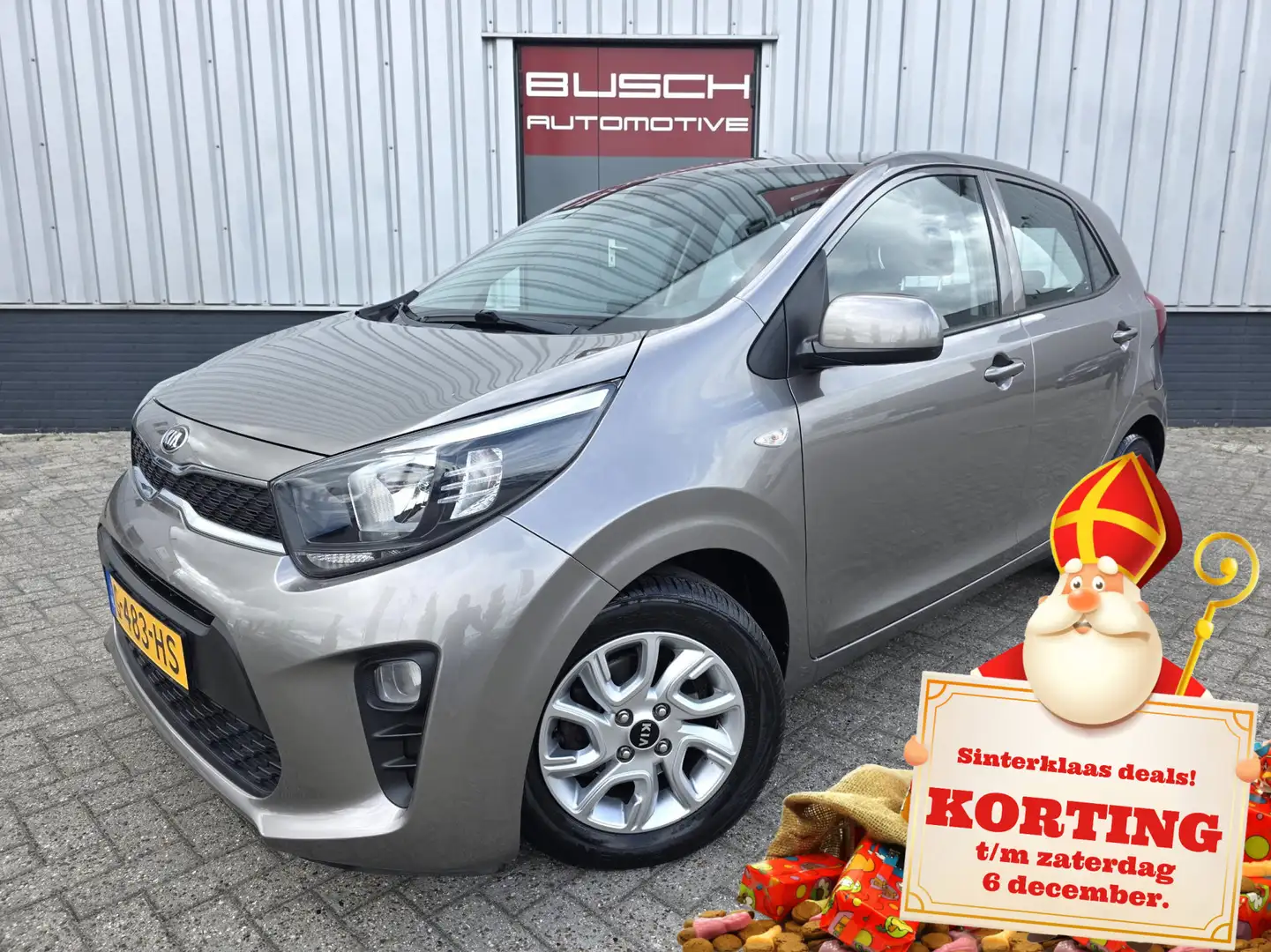 Kia Picanto 1.0 5 deurs MPi ComfortPlusLine VAN 1e EIGENAAR Grijs - 1