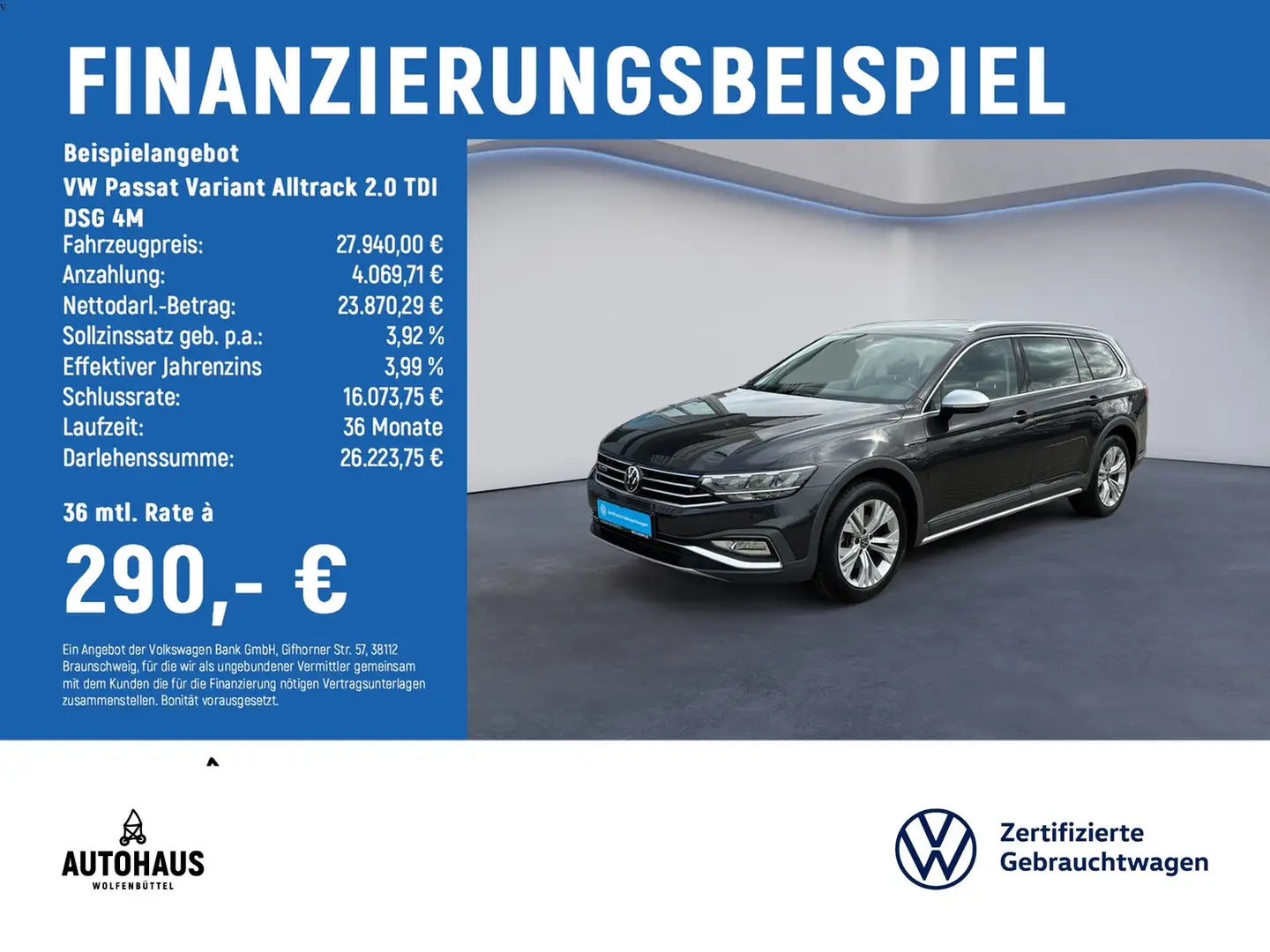 Volkswagen Passat Variant Alltrack 2.0 TDI DSG 4M KAMERA Grau - 2