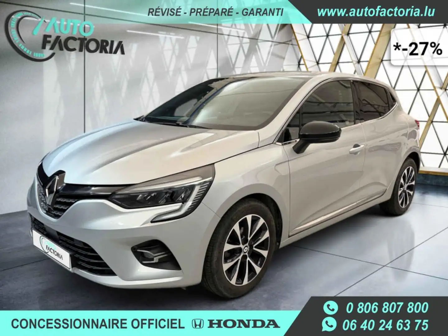Renault Clio -27% 1.0 TCE 90cv +GPS+CAM+LED+CLIM AUTO+Opts Gris - 1