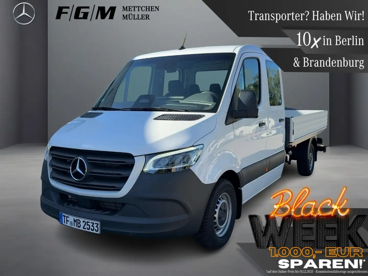 Mercedes-Benz Sprinter 319 CDI Pritsche Select lang AHK/NaviLED Weiß - 1