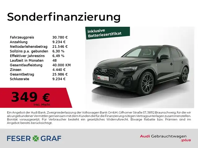 Audi Q5 55 TFSI e S Line Int Pano,Luft/air,AHK,B&O,Leder