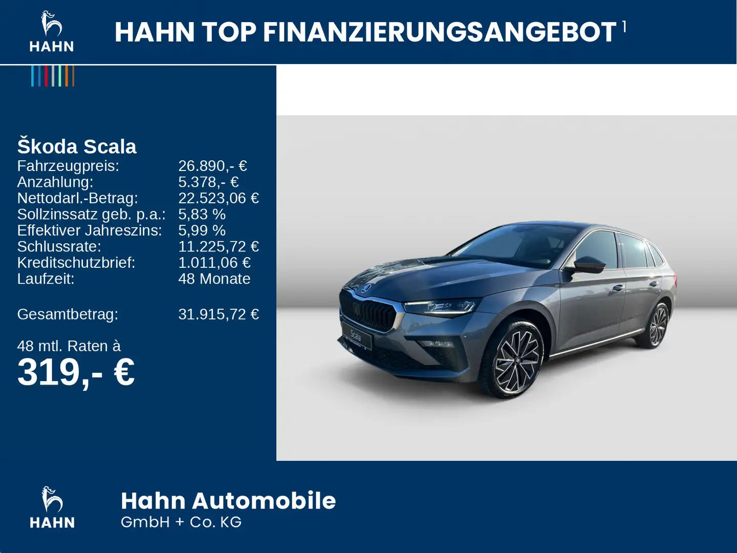 Skoda Scala Tour 1.0 TSI DSG Navi LED ACC PDCvo/hi SHZ Grau - 2