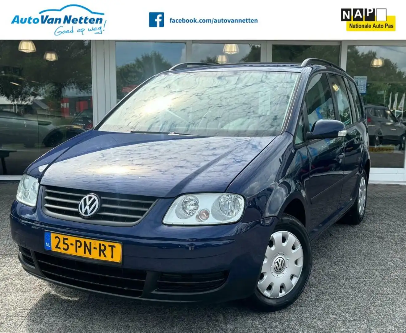 Volkswagen Touran 1.6i 102pk, Trendline uitv.,Airco,Trekhaak,Radio/c Blauw - 1