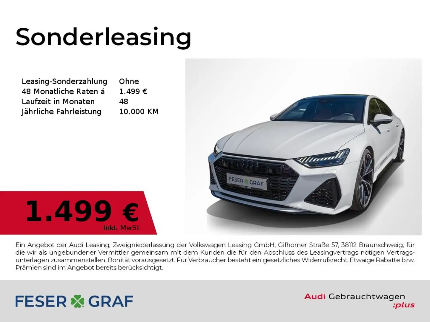 Audi RS7 Laser/RS-AgA/Vmax305/Keramik/Pano/Standhzg Weiß - 1