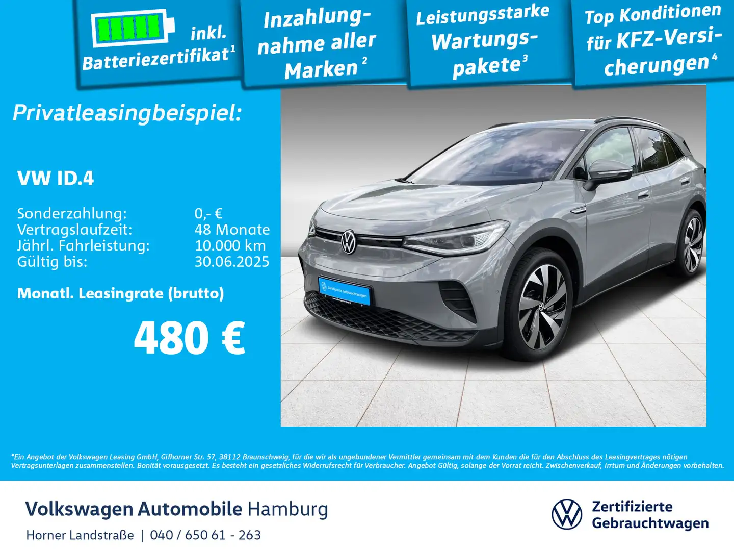 Volkswagen ID.4 Pro Performance AK Navi CarPlay Sitzheizung Grau - 1