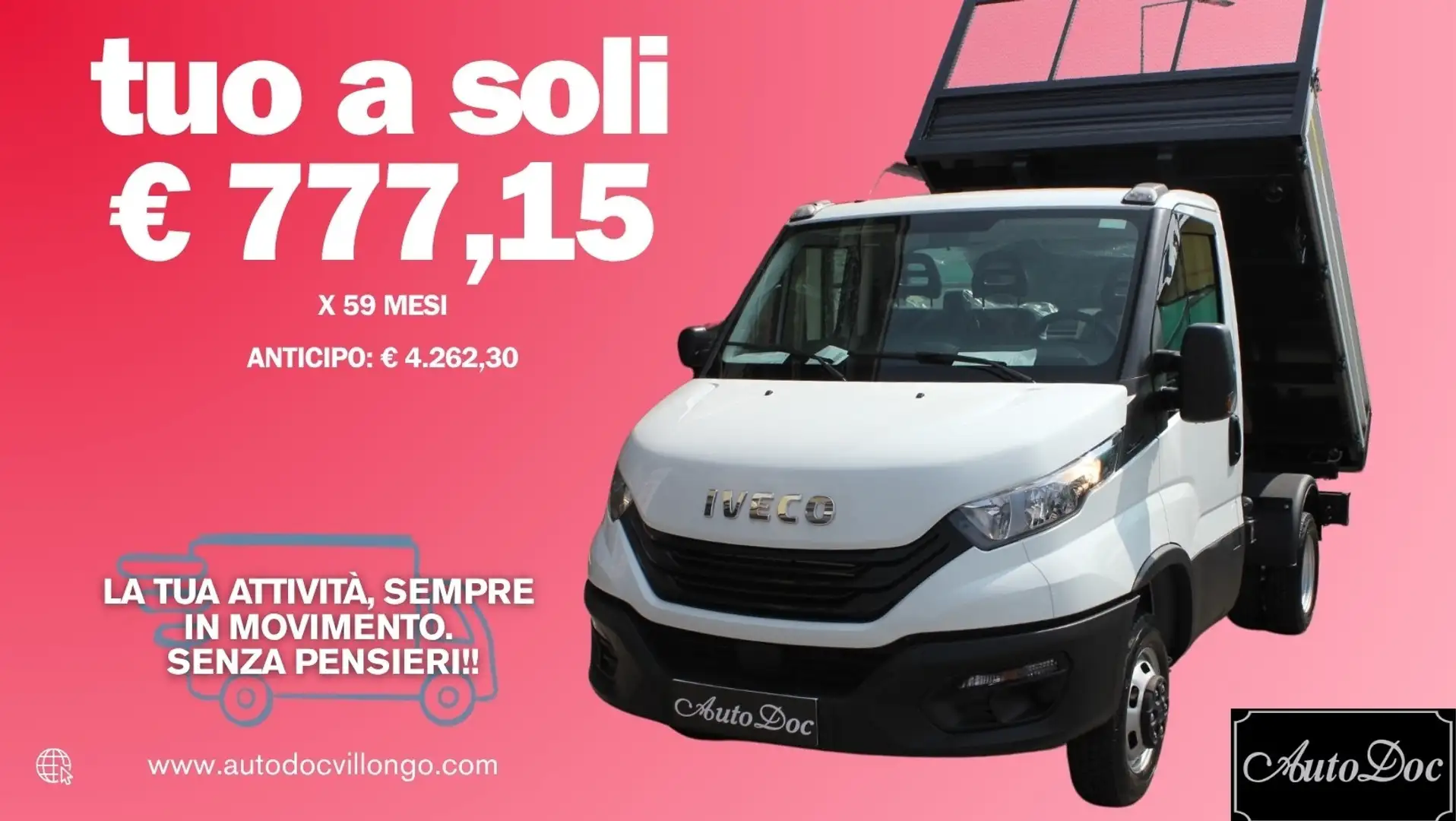 Iveco Daily 35C14H 2.3 HPT RIBALTABILE TRILATERALE PASSO 3000 Alb - 1