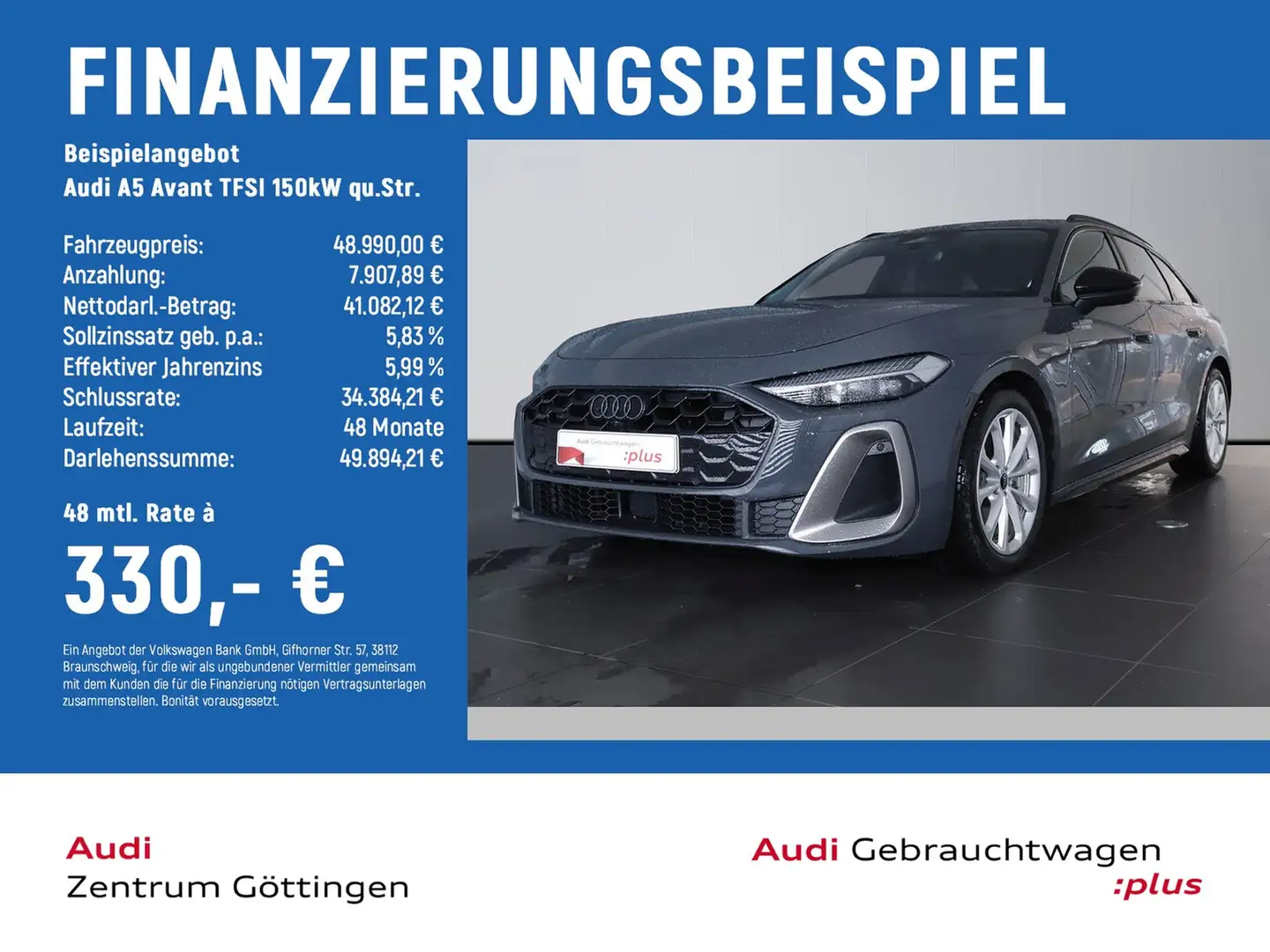 Audi A5 Avant TFSI 150kW qu.Str. edition one TECHplus Grau - 2