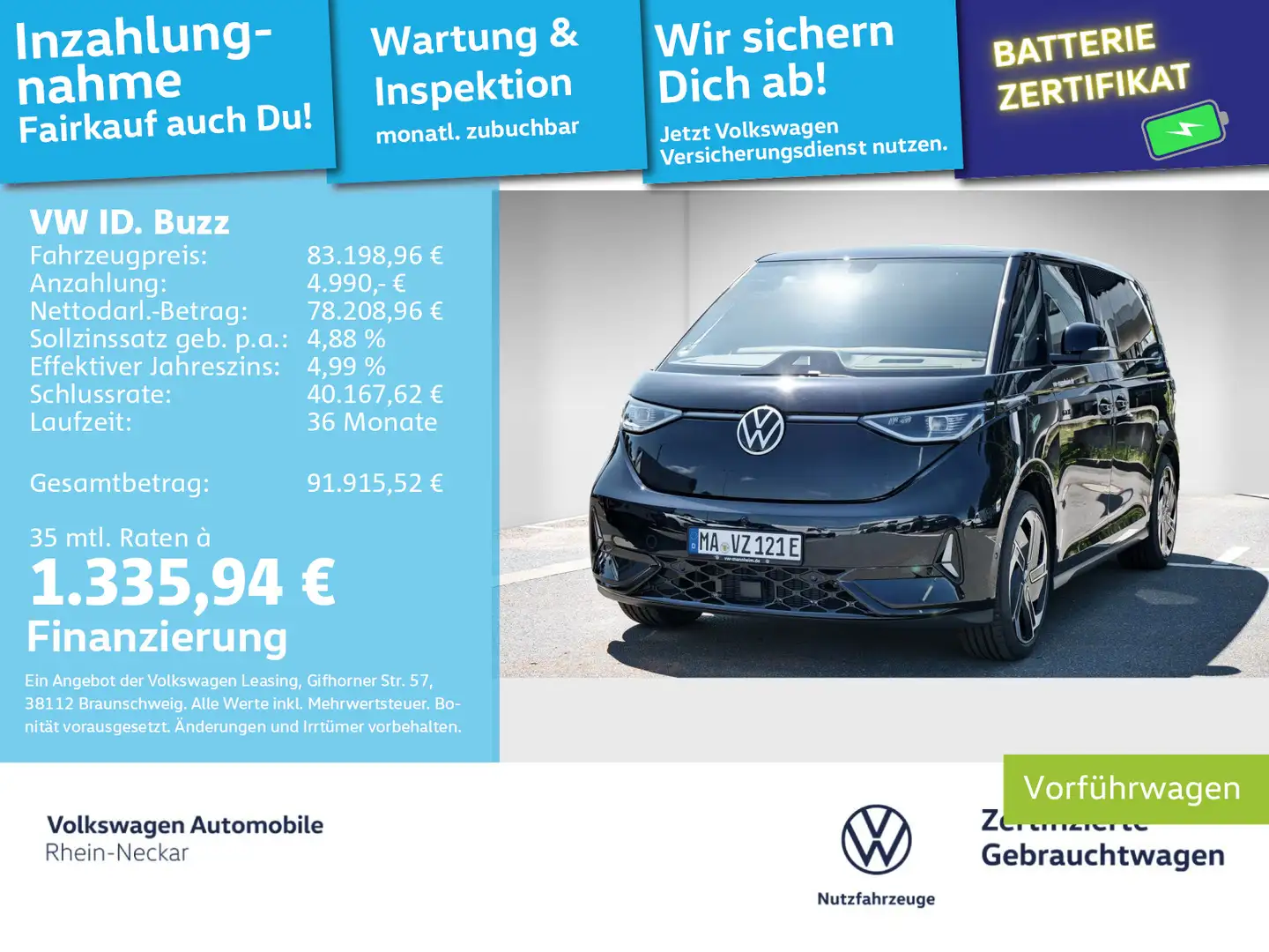 Volkswagen ID. Buzz ID.Buzz GTX 4MOTION KR AHV Rückfahrkamera LED uv Schwarz - 1