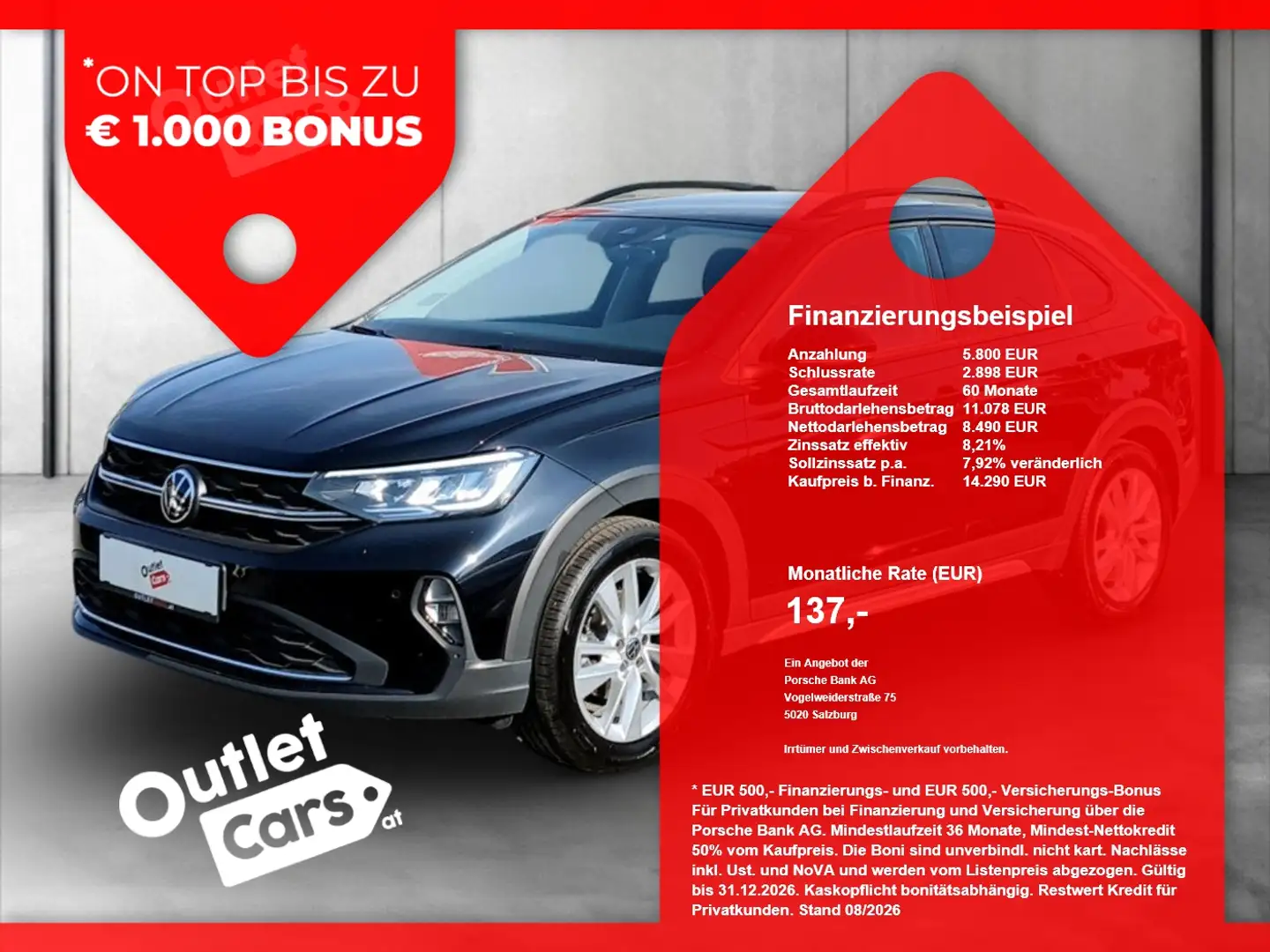 Volkswagen Taigo 1.0 TSI DSG Life ASSIST+AHK+LED+RADAR+RFK Schwarz - 1