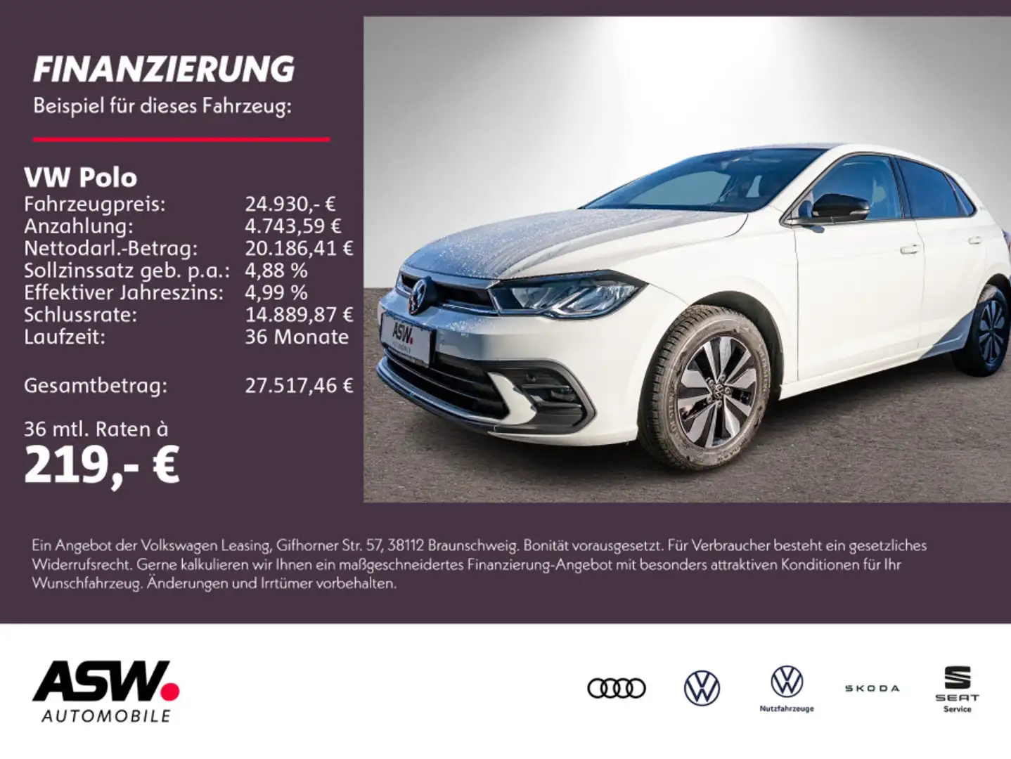Volkswagen Polo Goal 1.0TSI DSG AHK Navi RFK LED SHZ VC ACC Weiß - 1