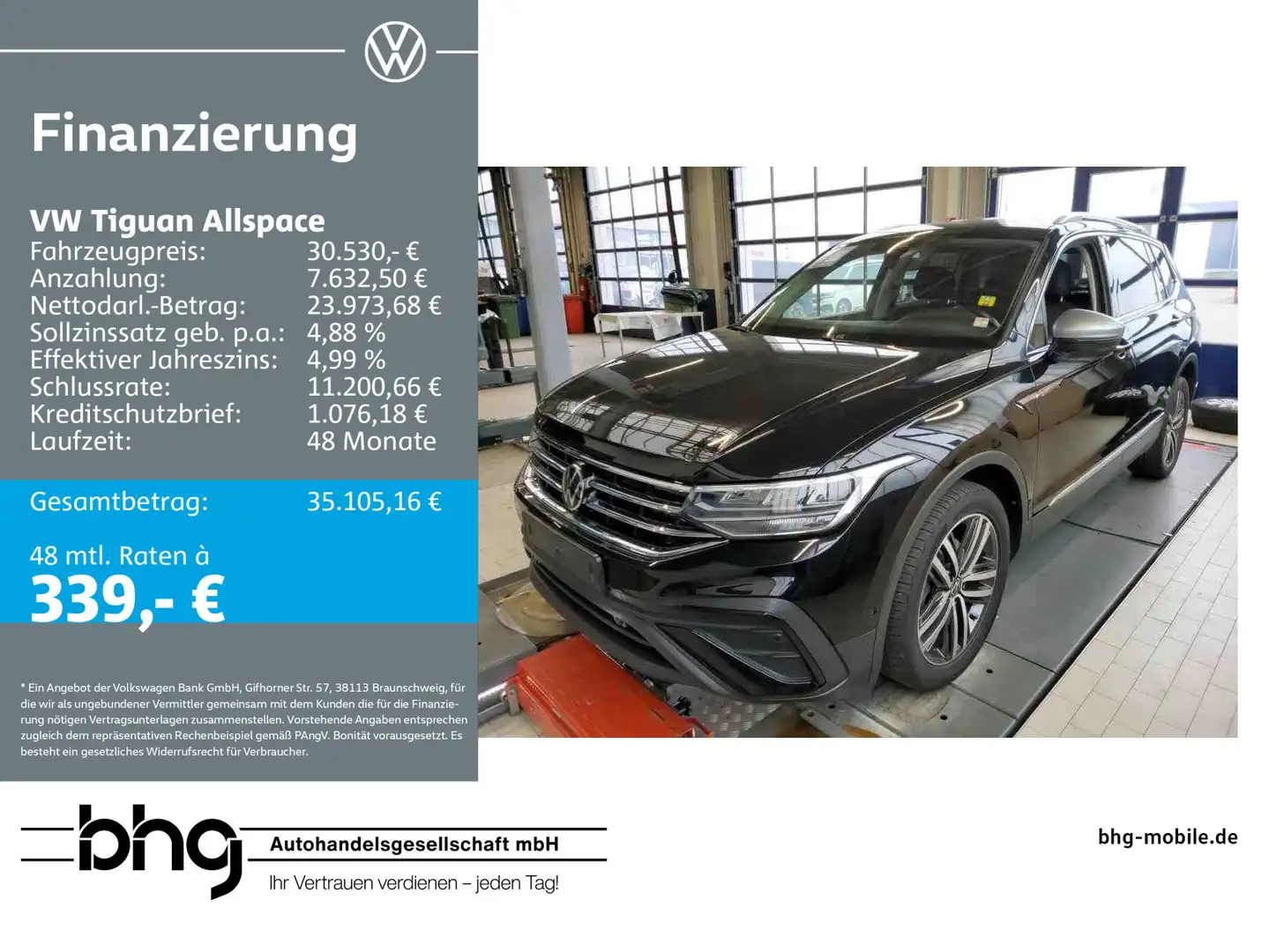 Volkswagen Tiguan Allspace 2.0 TDI SCR DSG Life Schwarz - 1