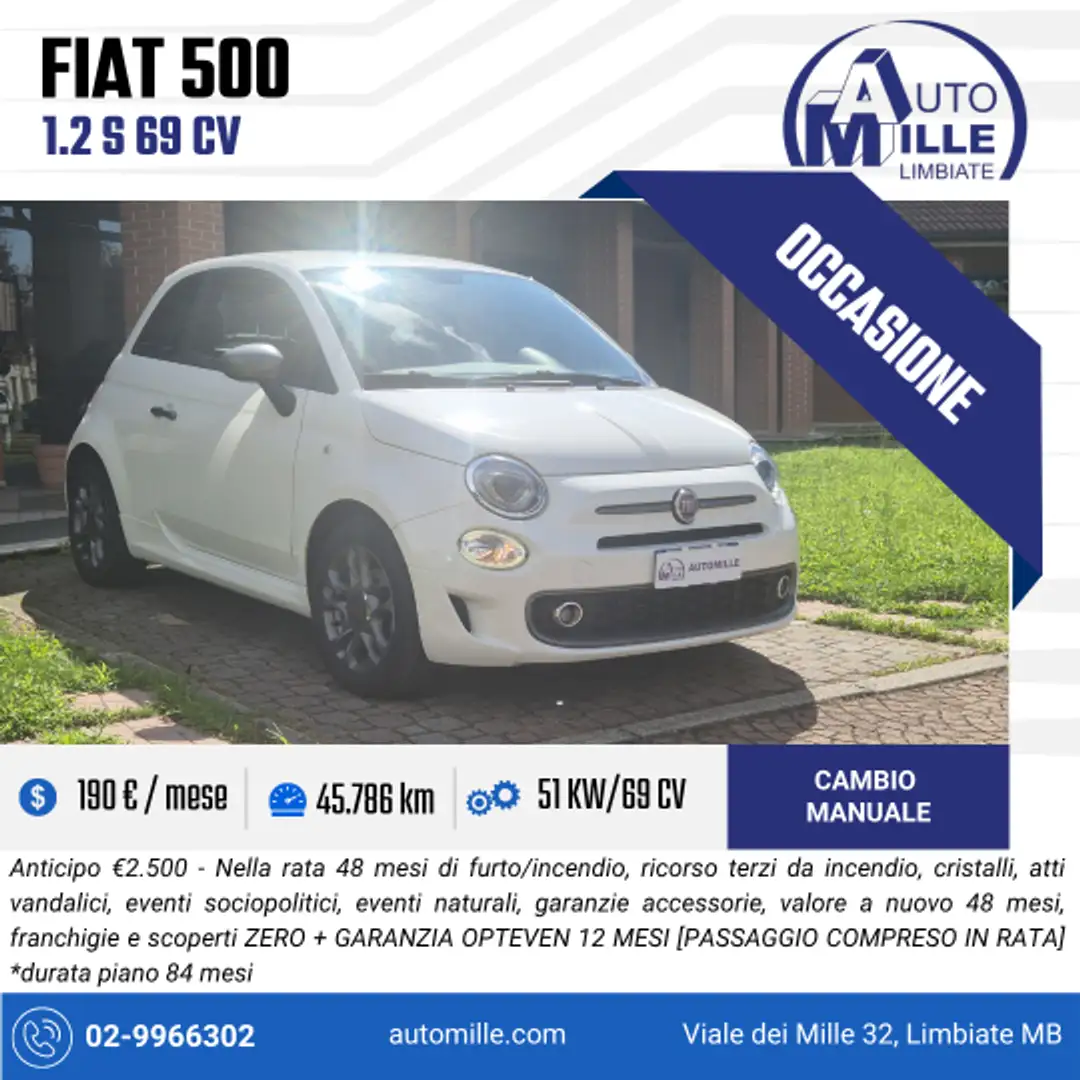 Fiat 500 1.2 S 69cv my18 White - 1