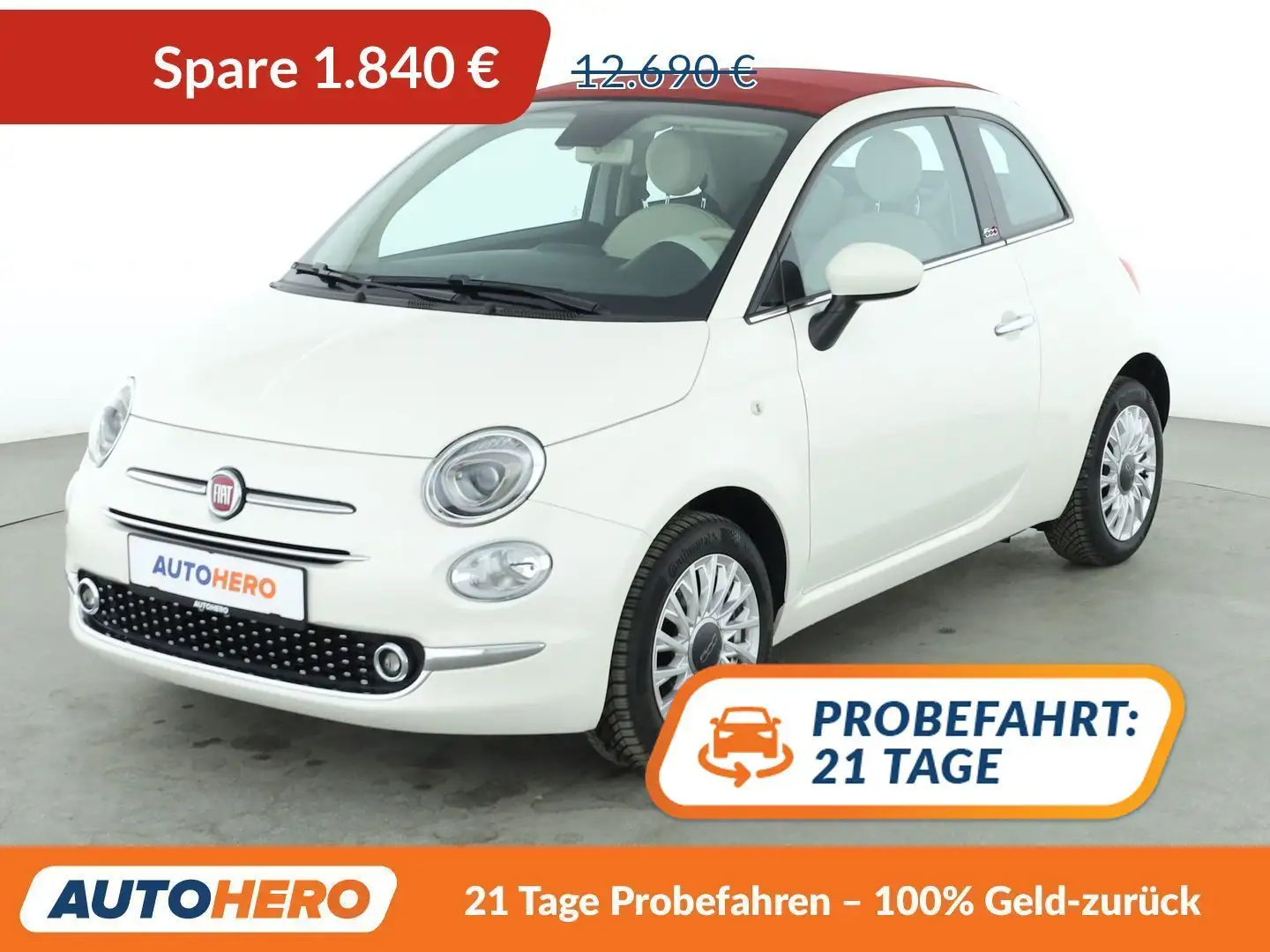 Fiat 500C 1.2 Lounge*NAVI*PDC*KLIMA*TEMPO*CABRIO* Weiß - 1