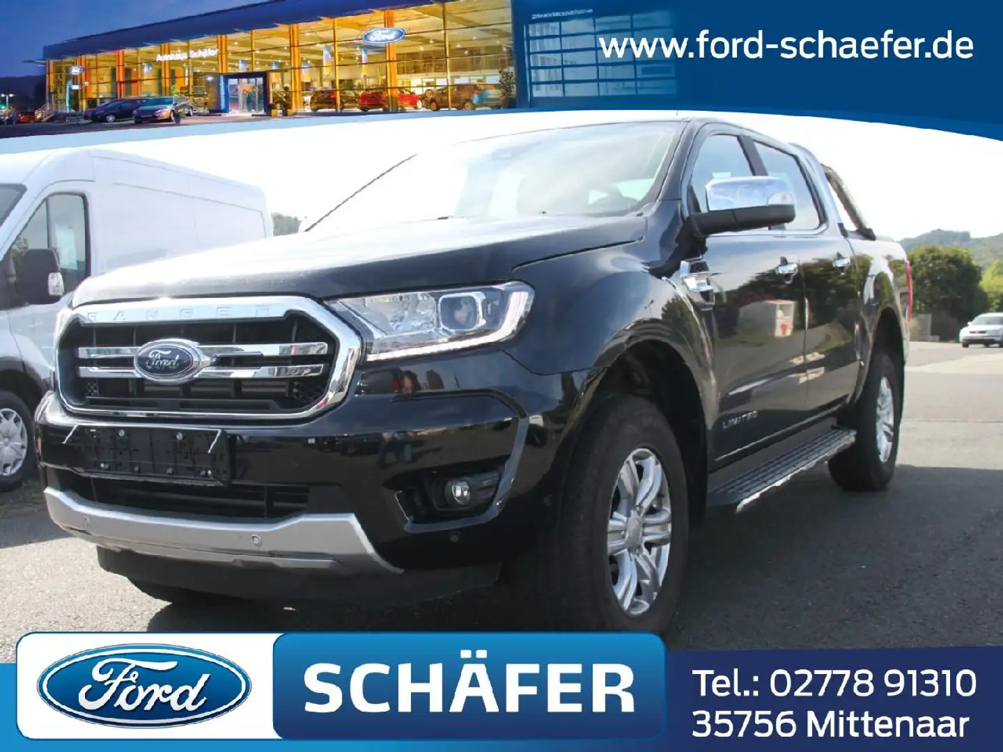 Ford Ranger Doppelkabine 4x4 Limited+NAVI+KLIMA+AHK+SHZ+RFK+ Schwarz - 1