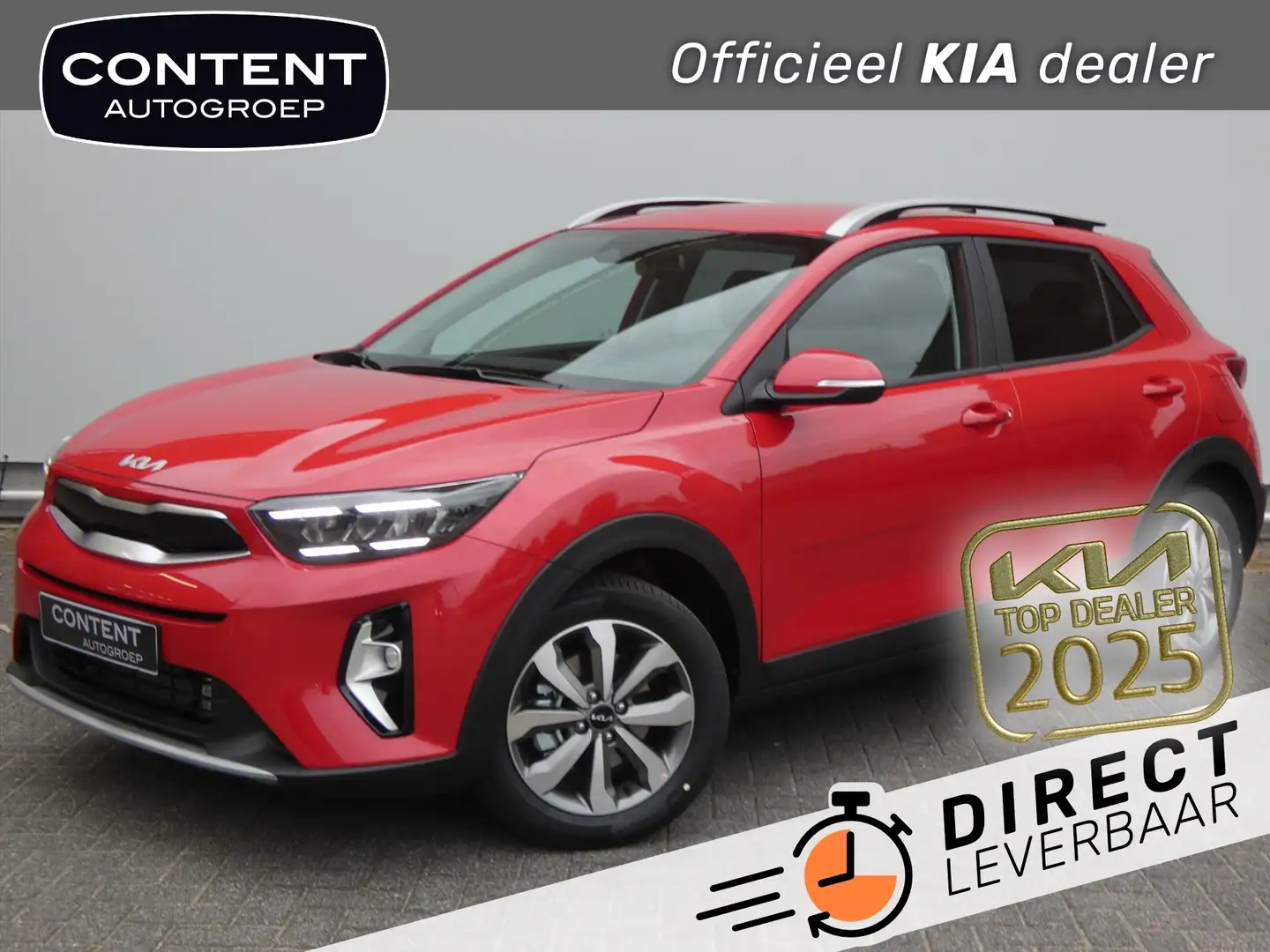 Kia Stonic 1.0 T-GDi MHEV 100pk DynamicPlusLine | Beperkt Bes Rouge - 1