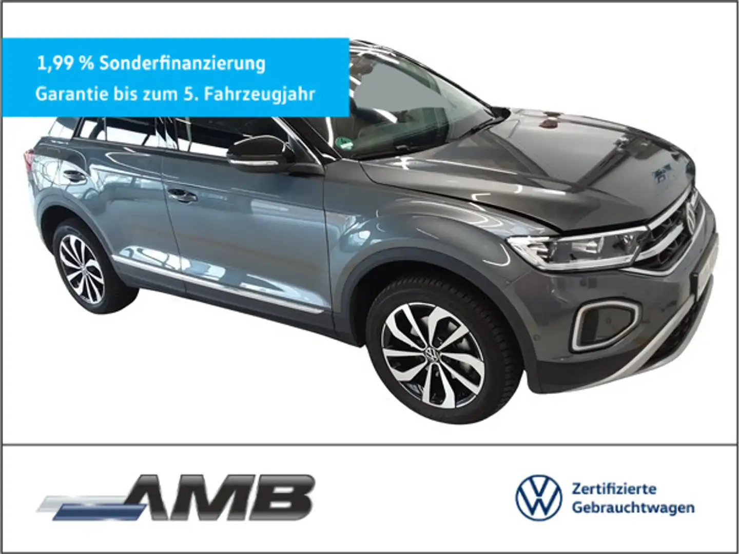 Volkswagen T-Roc Style 2.0 TDI AHK/LED+/Standhzg/RFK/11.29G Grau - 1