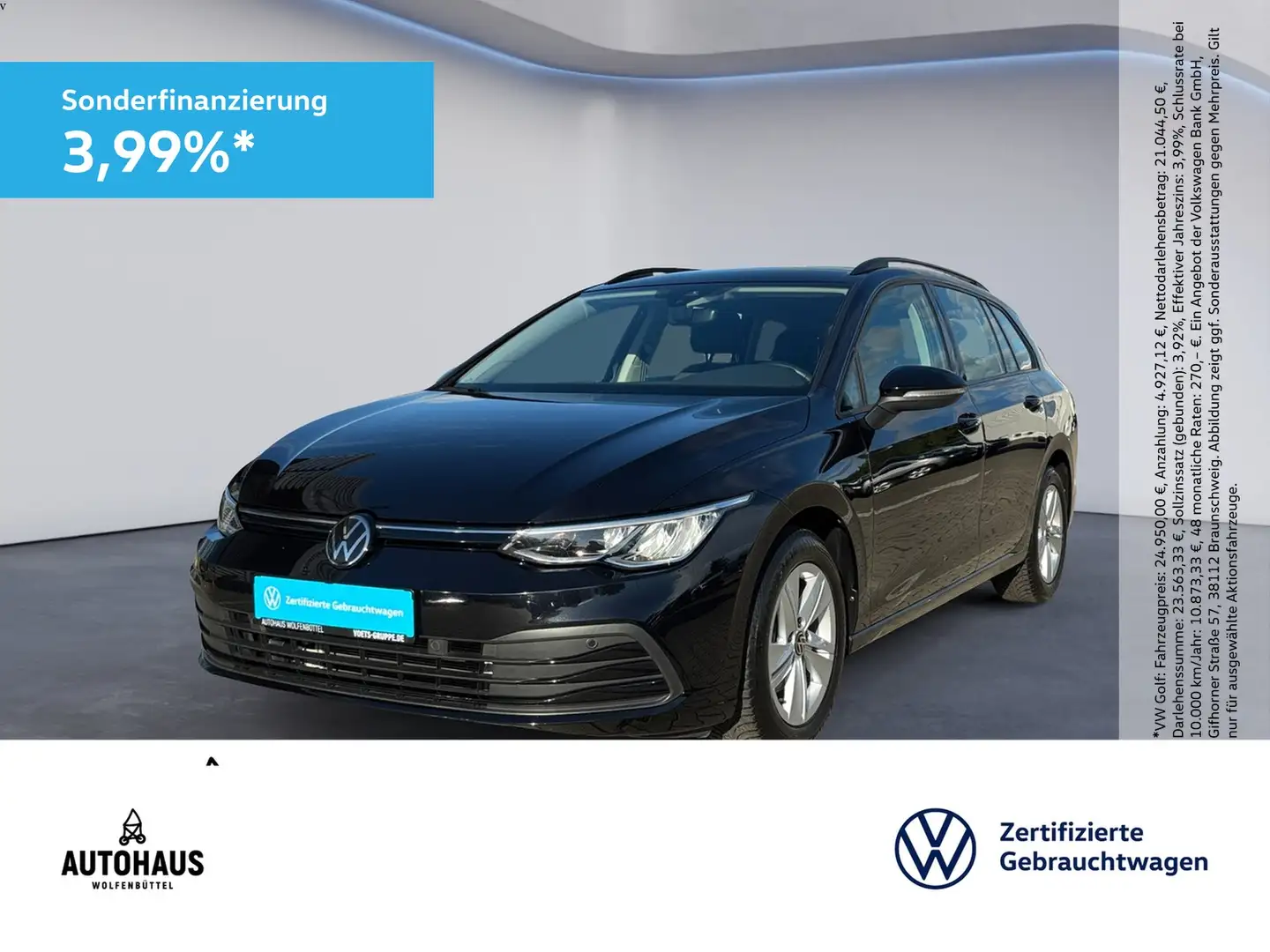 Volkswagen Golf VIII Variant Life 1.5 eTSI DSG AHK LED NAV Noir - 1