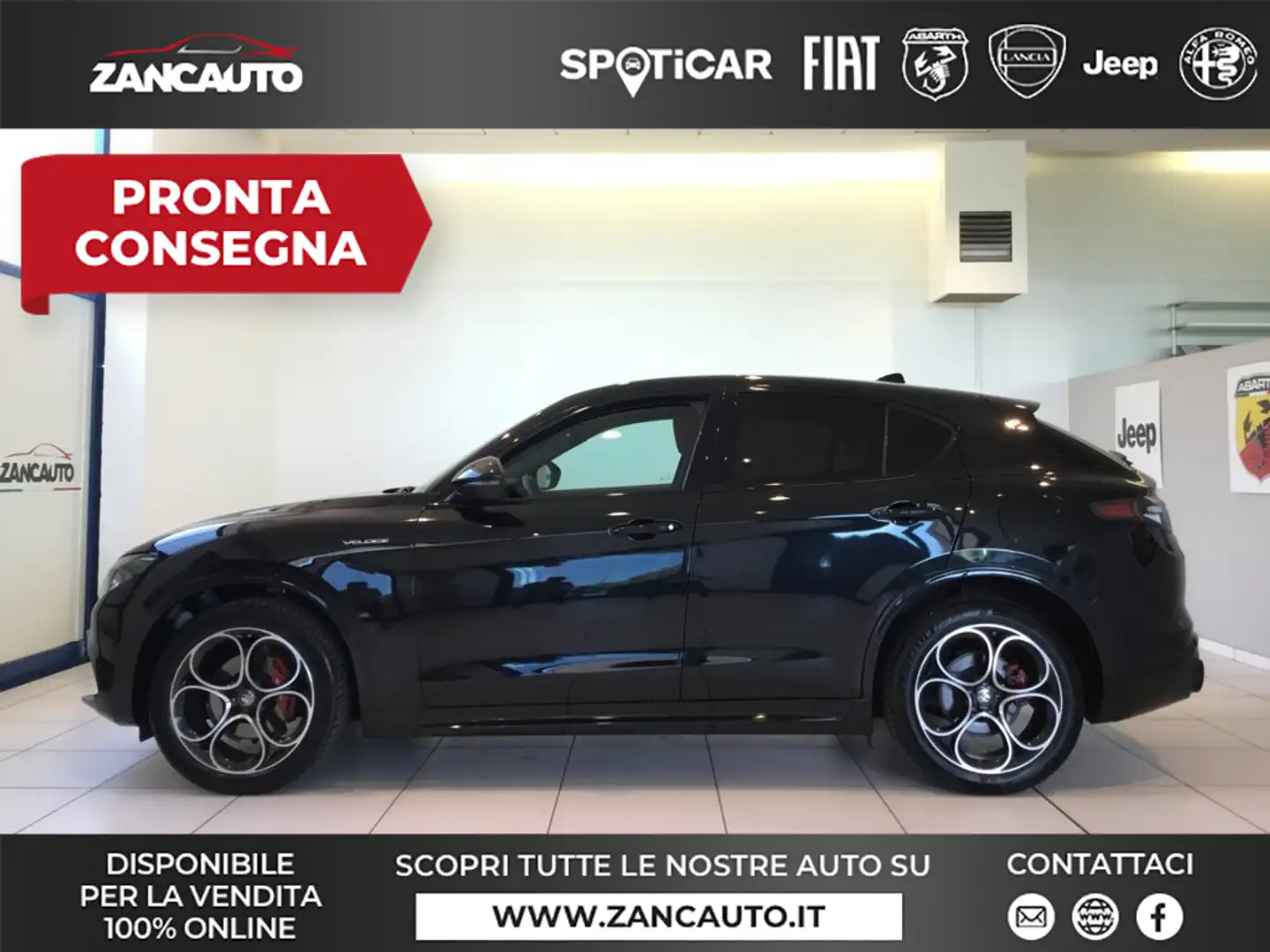 Alfa Romeo Stelvio 2.0 Turbo 280 CV AT8 Q4 Veloce MY24 Nero - 1