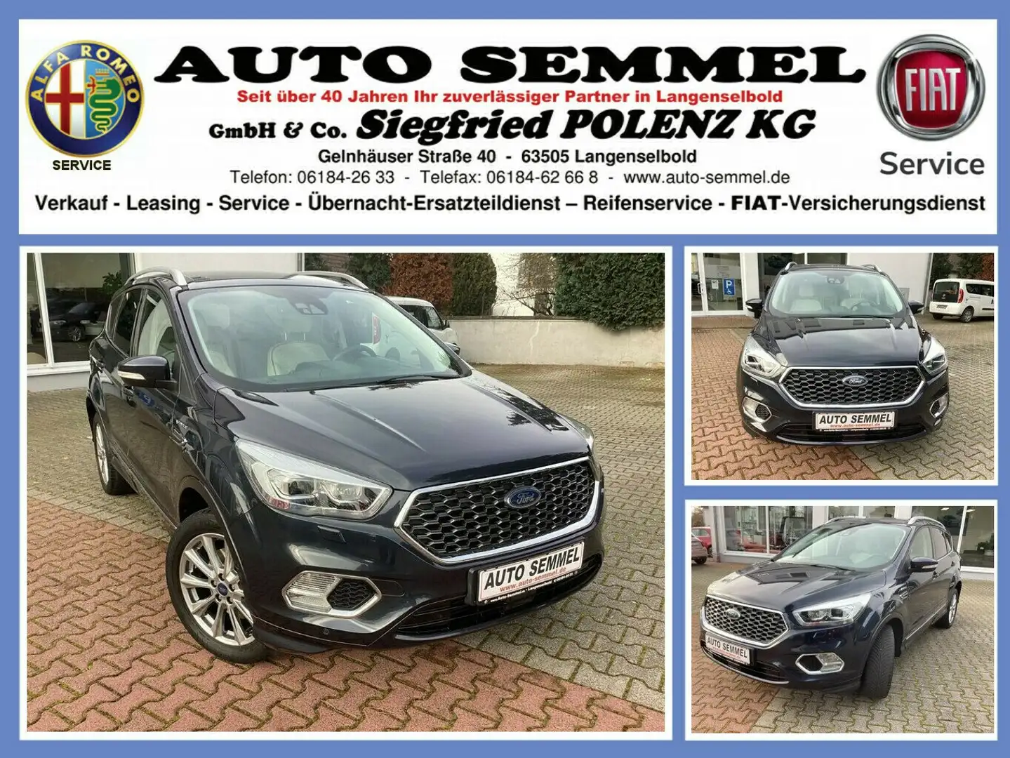 Ford Kuga Vignale 4x4 AHK Blauw - 1