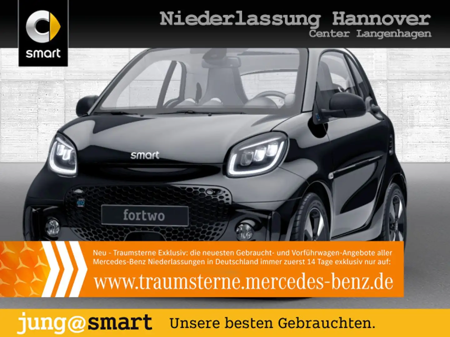 smart forTwo EQ 60kWed passion SHZ Pano PDC+Kamera Klima Schwarz - 1