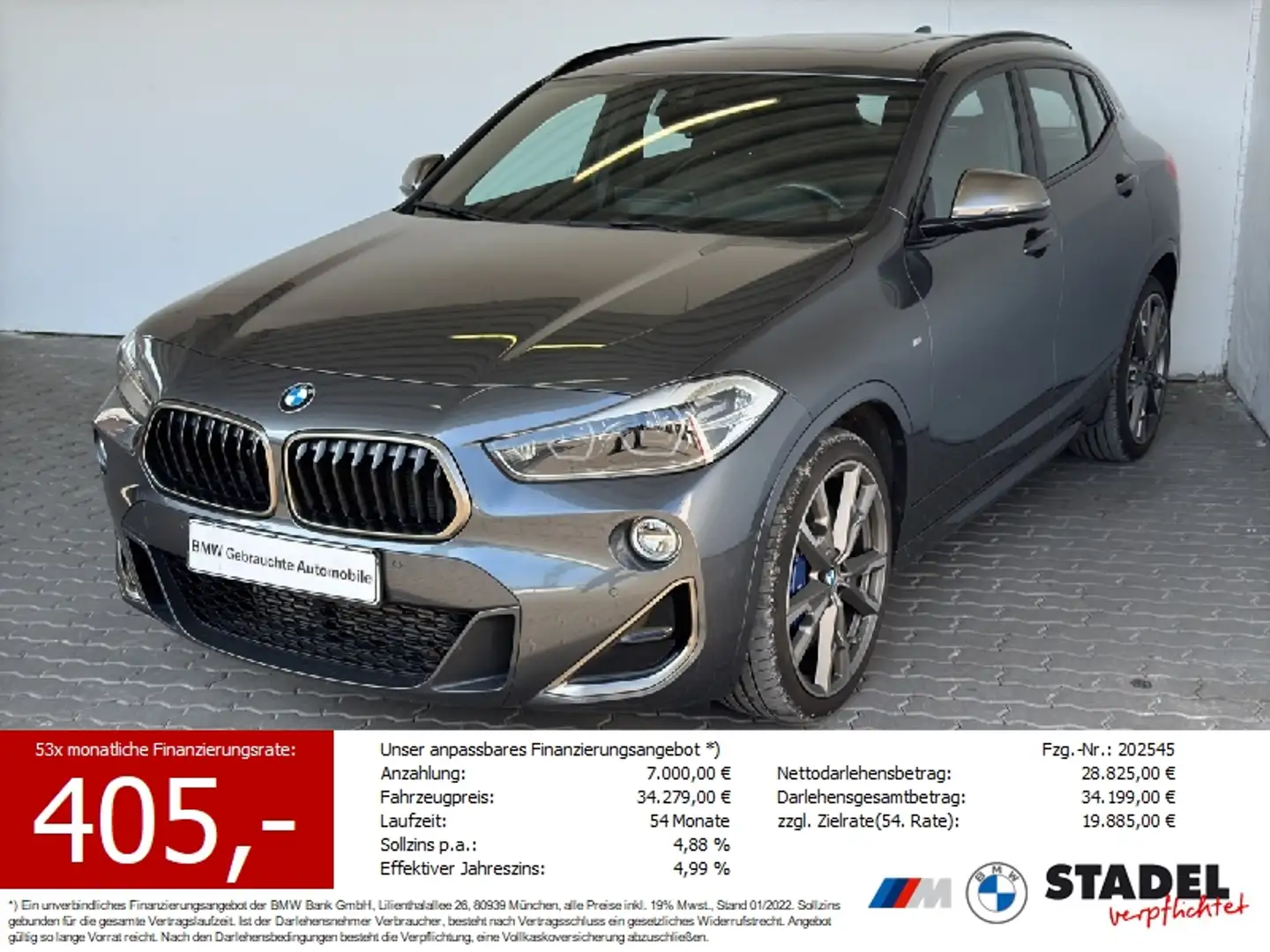 BMW X2 M35i LED.Navi+.HuD.Pano.ParkAs.HuD.HiFi.Sitzh Grau - 1
