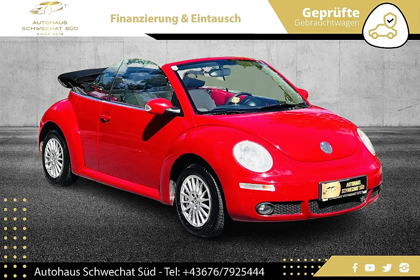 Volkswagen Beetle Cabriolet 1,4 //TOP-ZUSTAND//FACELIFT//SALSA-RE... Rot - 1