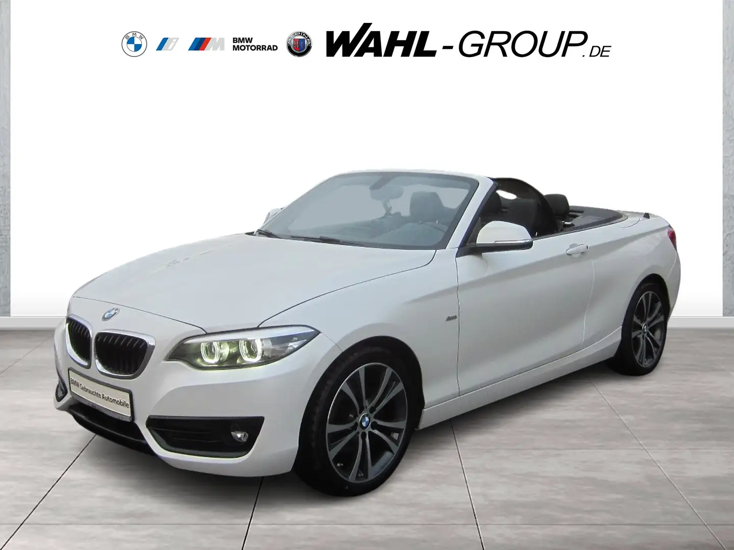 BMW 220 d CABRIO SPORT LINE AUT NAVI PROF LEDER ALARM GRA Weiß - 1
