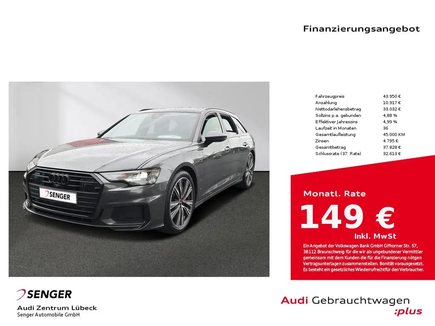 Audi A6 Avant 55 TFSI e quattro sport Nav Pano B&O Grau - 1