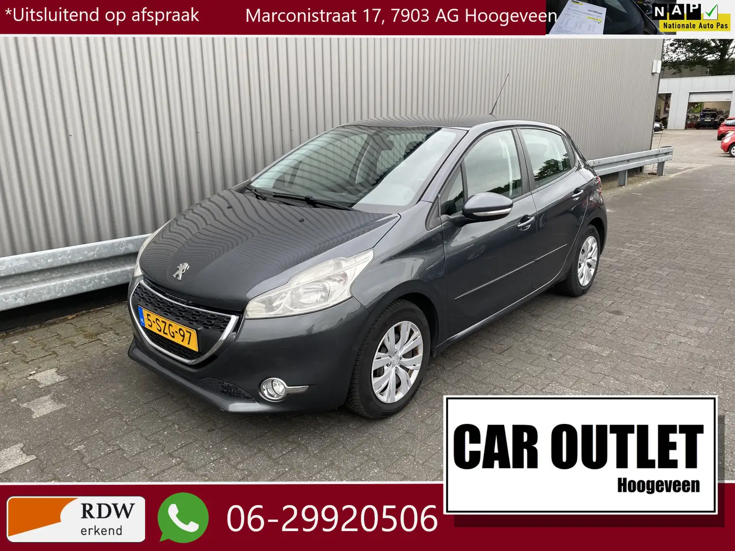 Peugeot 208 1.2 VTi Active 5-Drs, A/C, CC, Afn.Trekh, nw. APK Grijs - 1