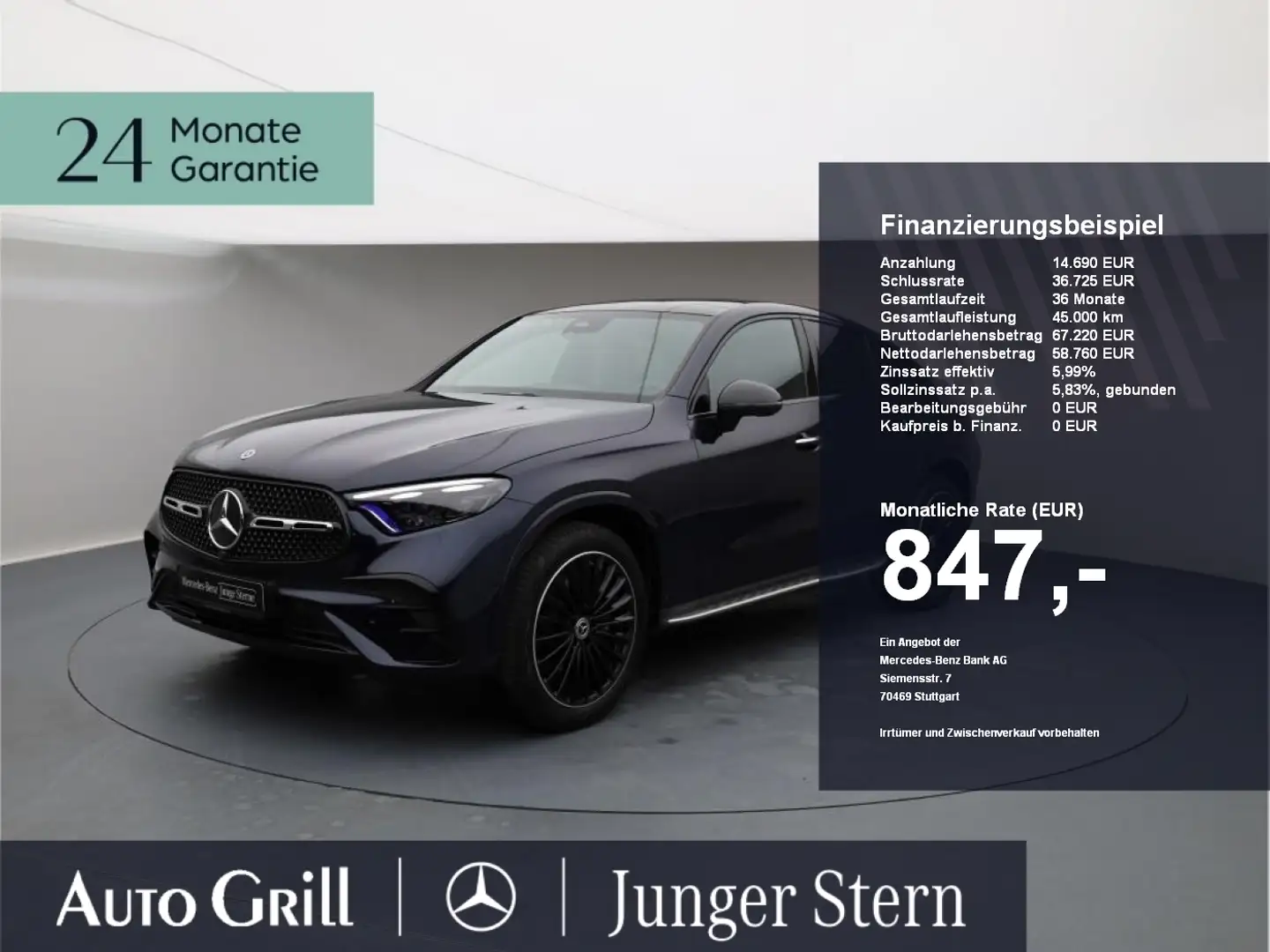 Mercedes-Benz GLC 300 4M Cp. AMG Bur Pano AIRMATIC HAL AHK 360 Blau - 1