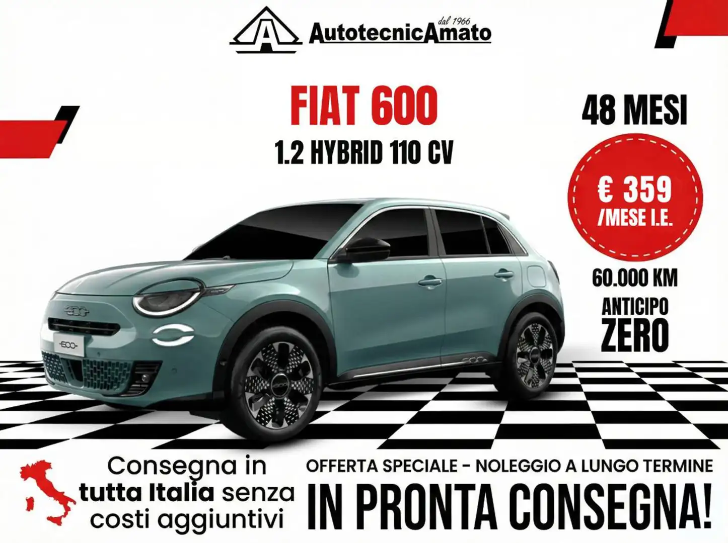 Fiat 600 Hybrid 110 CV Blanc - 1