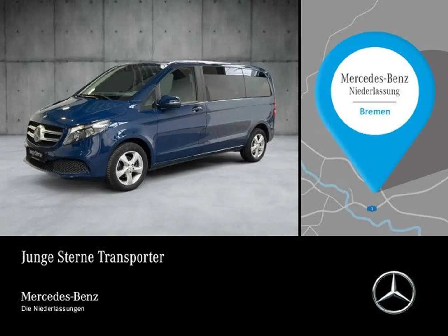 Mercedes-Benz V 220 d Kompakt RISE+9G+Kamera+MBUX+Alarm+Klima Modrá - 1