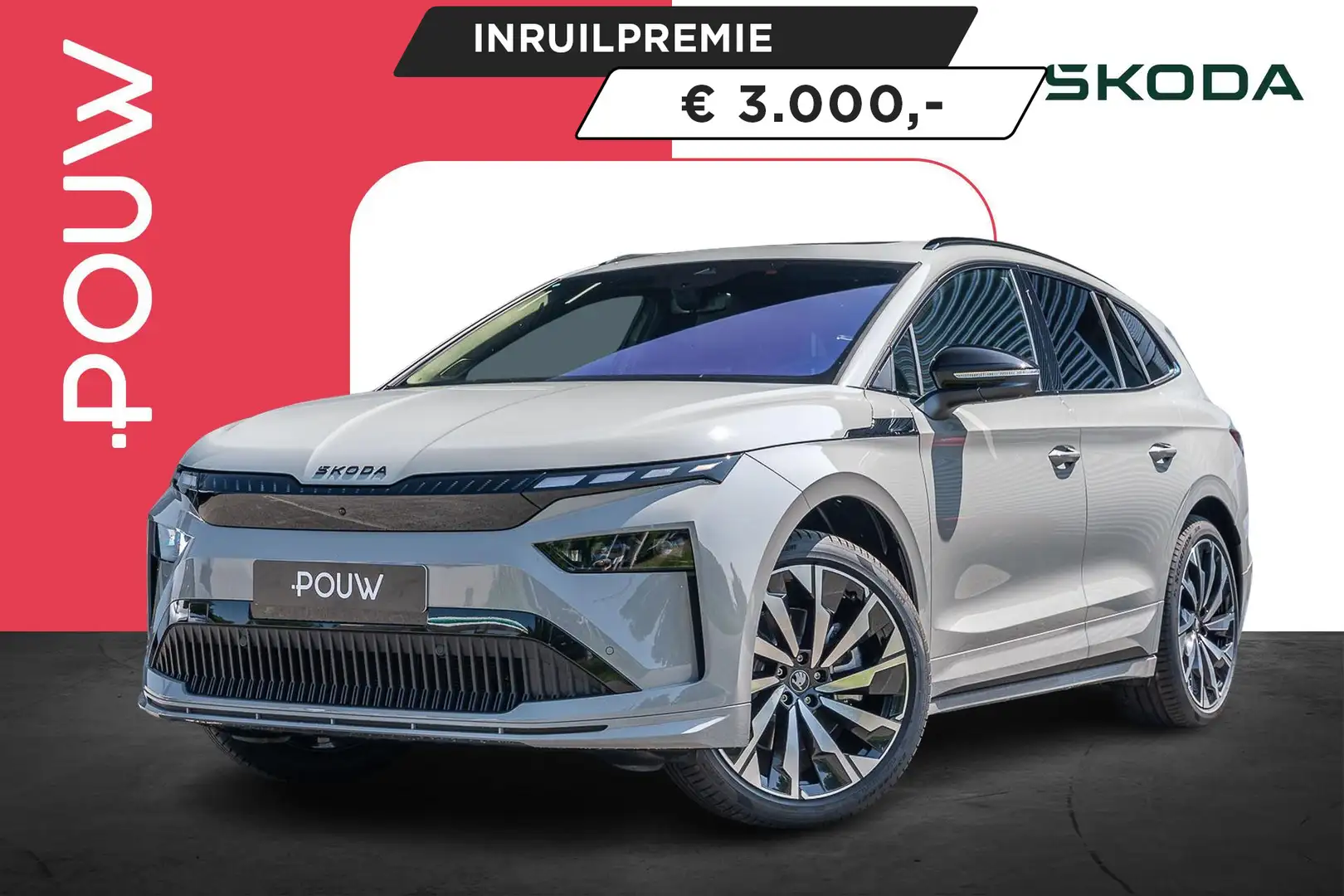 Skoda Enyaq 85 286pk Sportline | Trekhaak Wegklapbaar | Panora Grijs - 1