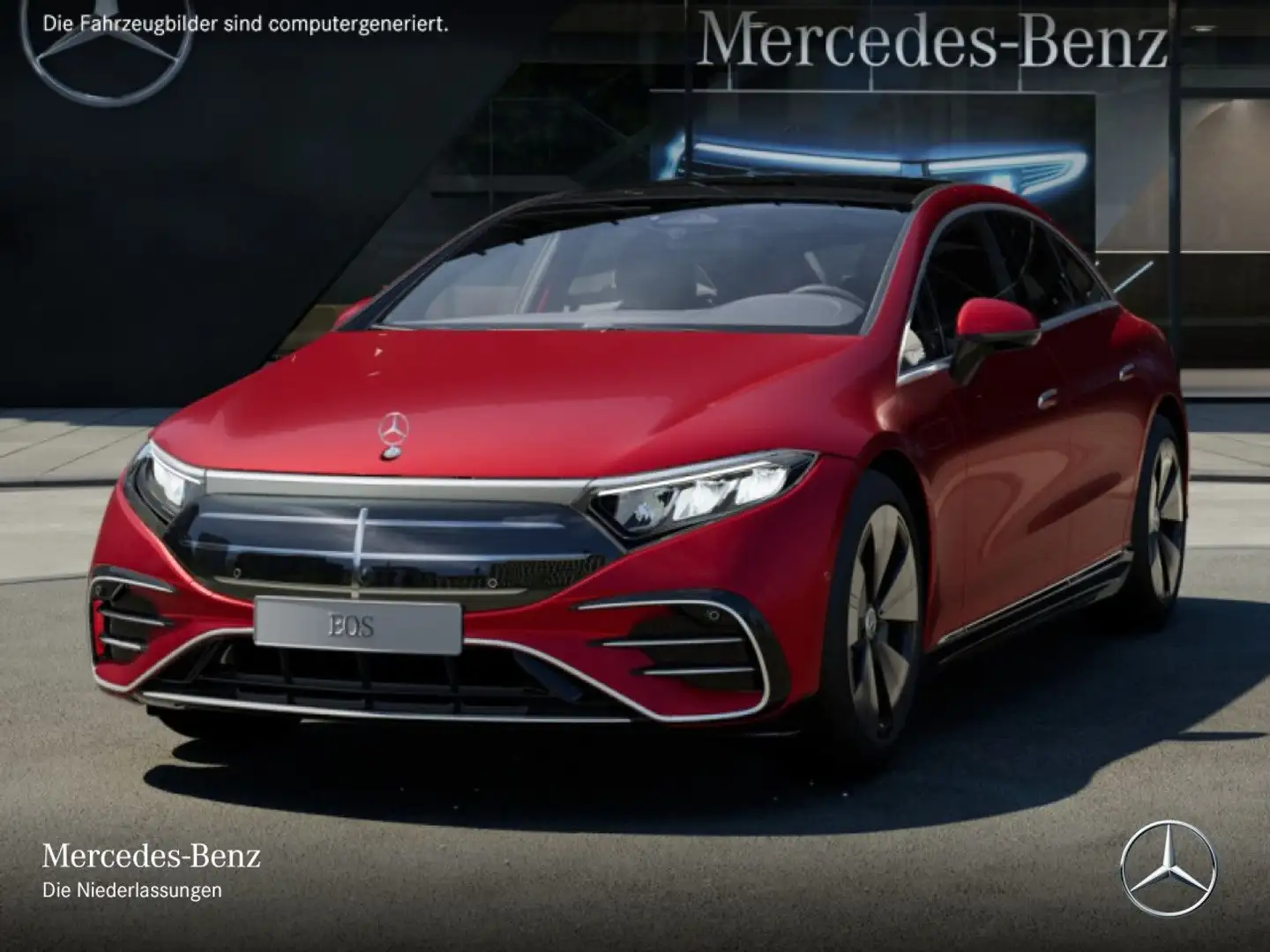 Mercedes-Benz EQS 500 4Matic AMG Pano Burmester Distr. Multisitz Rot - 2