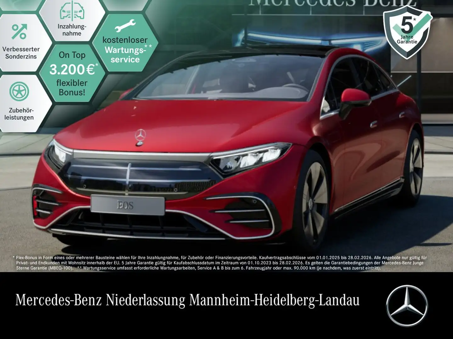 Mercedes-Benz EQS 500 4Matic AMG Pano Burmester Distr. Multisitz Rot - 1