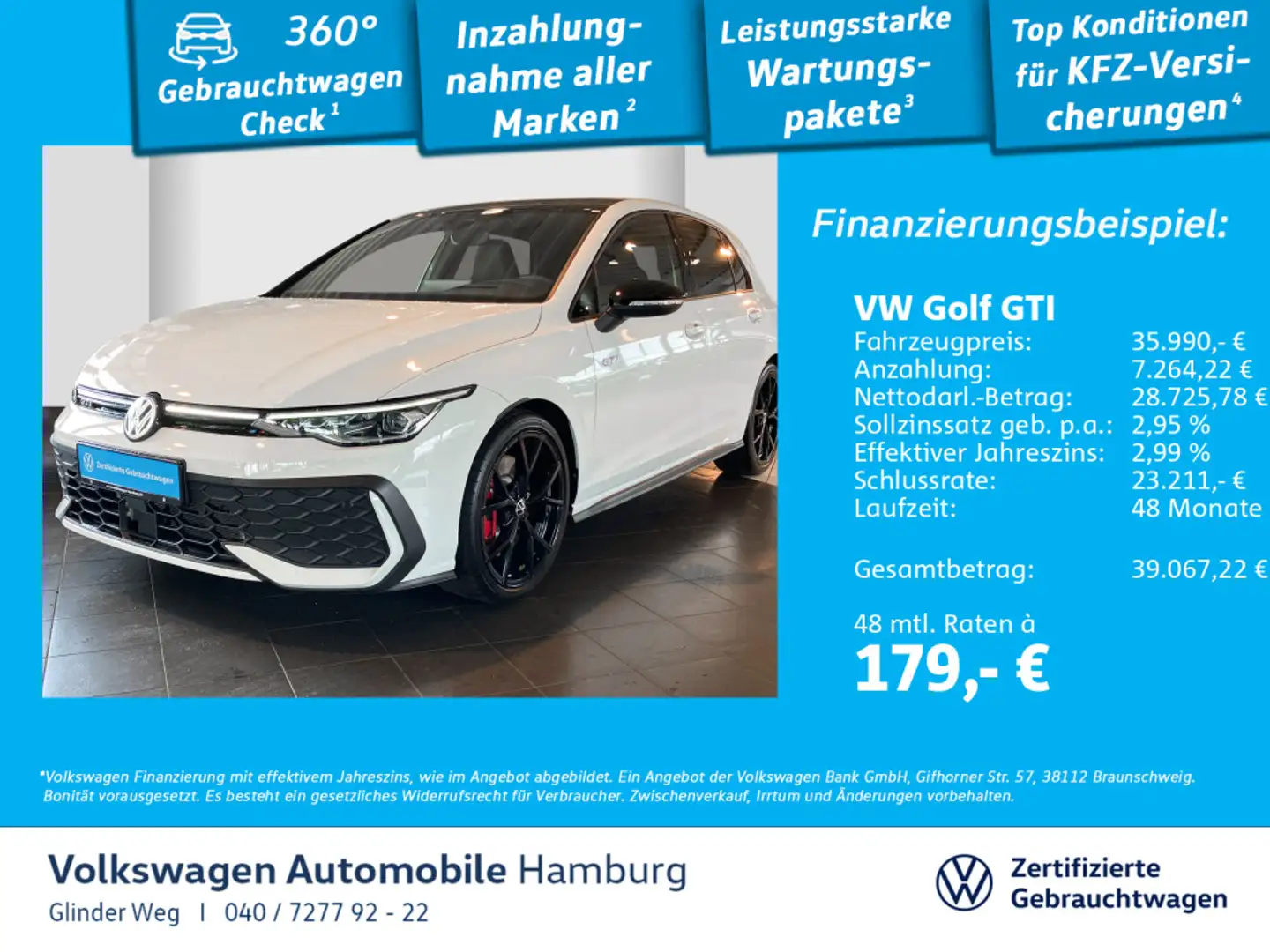 Volkswagen Golf GTI 2.0 TSI DSG Navi Rückfahrkamera CarPlay Weiß - 1