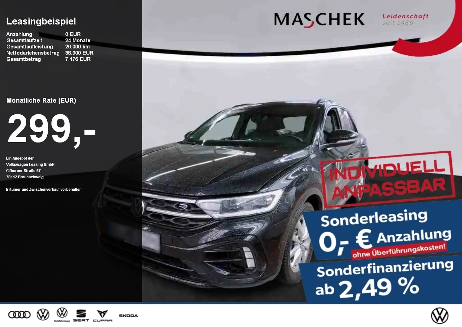 Volkswagen T-Roc R *Sonderleasing* *AKRAPOVIC* Beats DCC LM19 Schwarz - 1