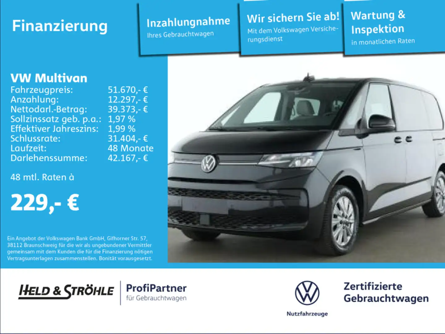 Volkswagen T7 Multivan T7 Multivan Life 2.0 TDI DSG AHK 7S NAV LED KAM Schwarz - 1