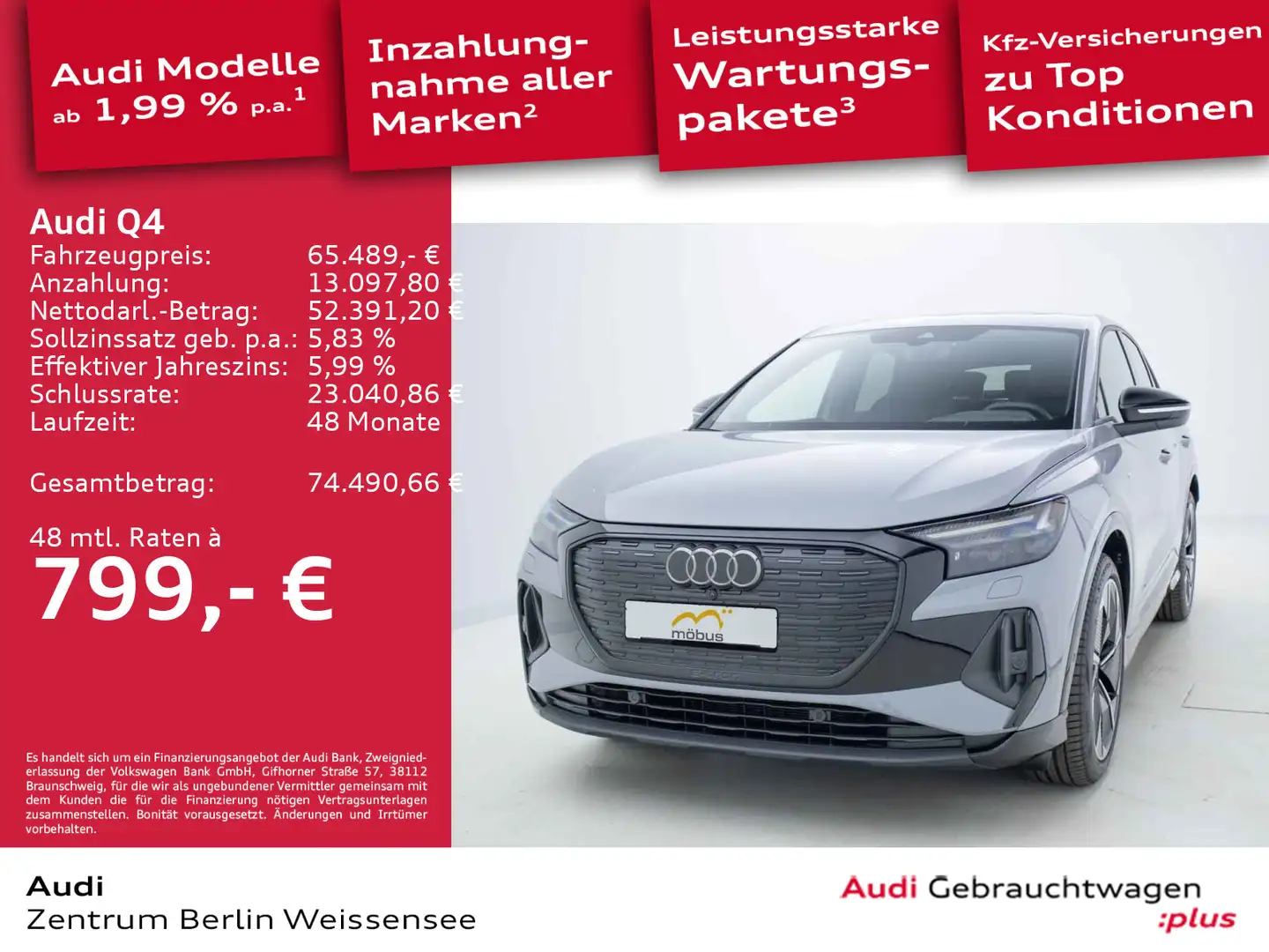 Audi Q4 e-tron 45 e-tron Sportback S-LINE*AHK*PDC*HUD*LED Grau - 1