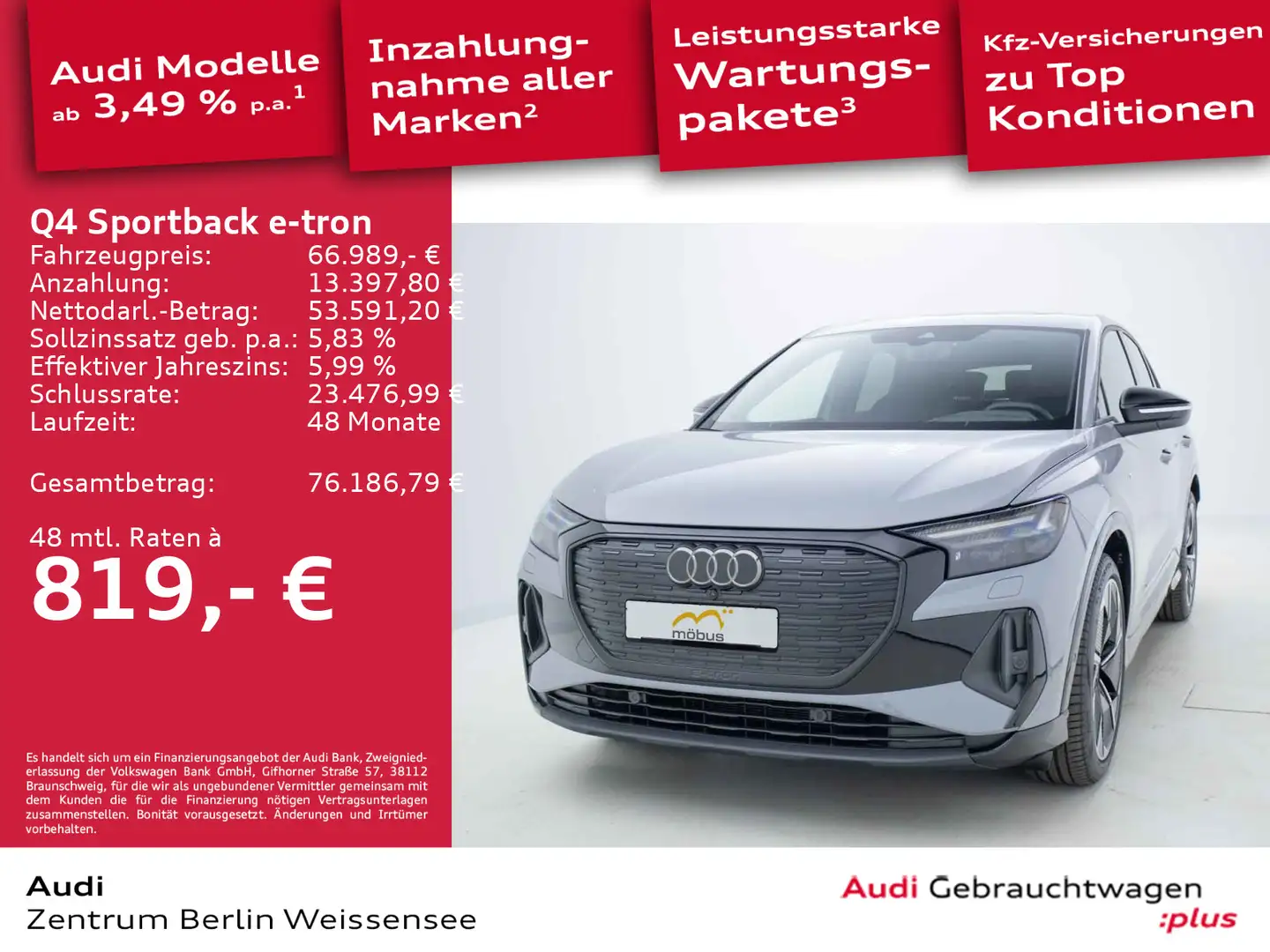 Audi Q4 e-tron Q4 Sportback 45 e-tron*S-LINE*MATRIX*AHK*360*HUD Grau - 1