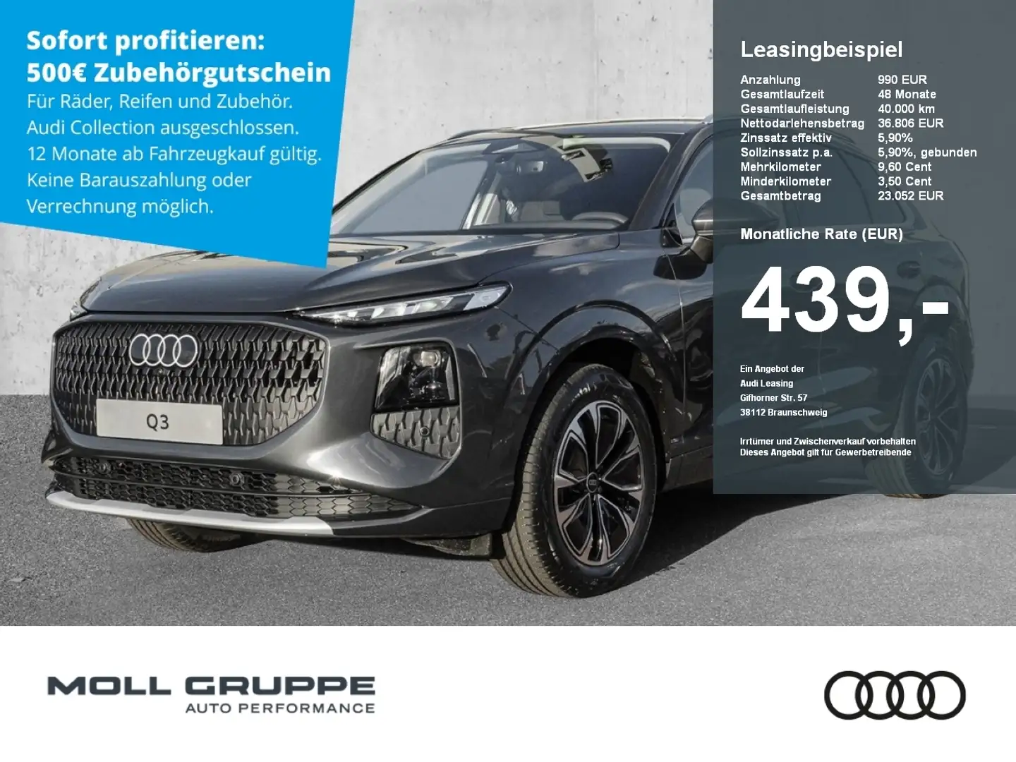 Audi Q3 SUV TFSI 110 kW S tronic ACC AKUSTIKGLAS AUT Gris - 1